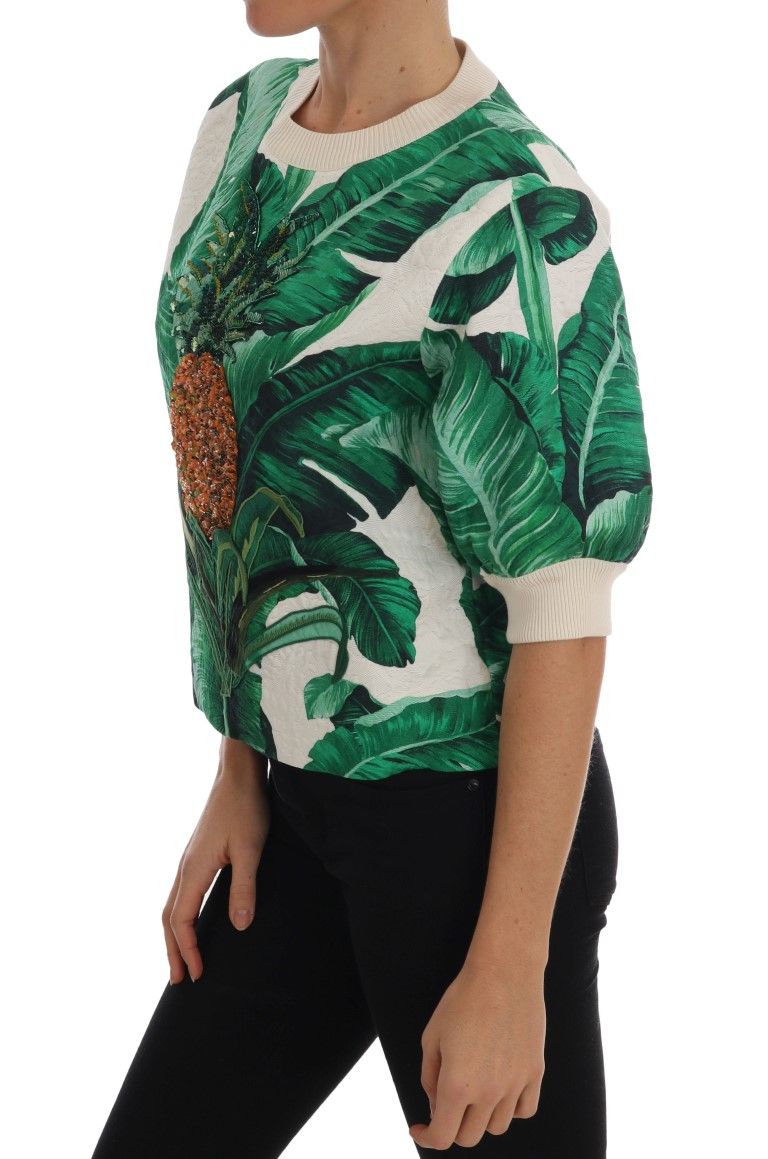 Pineapple Banana Sequins Crewneck Women's Sweater - Dolce & Gabbana - Modalova