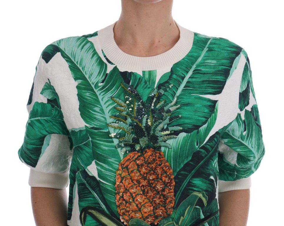 Pineapple Banana Sequins Crewneck Women's Sweater - Dolce & Gabbana - Modalova