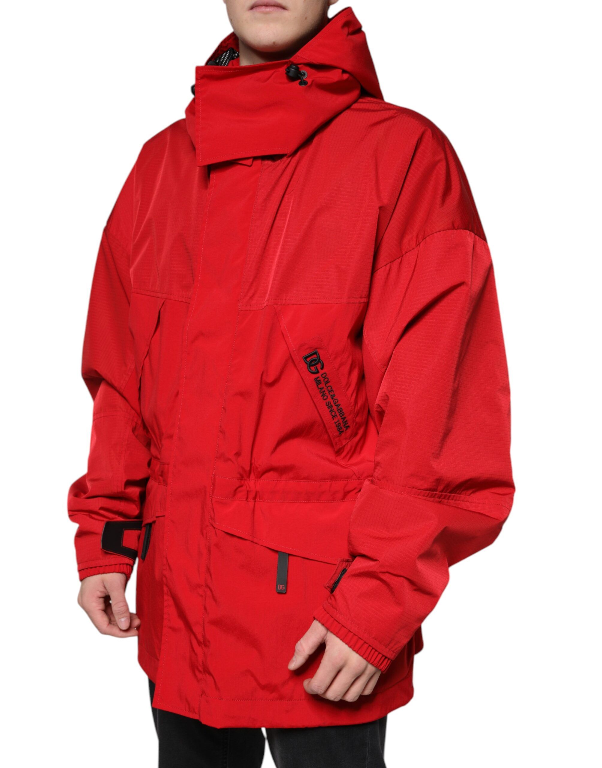 Nylon Hooded Men Full Zip Parka Men's Jacket - Dolce & Gabbana - Modalova