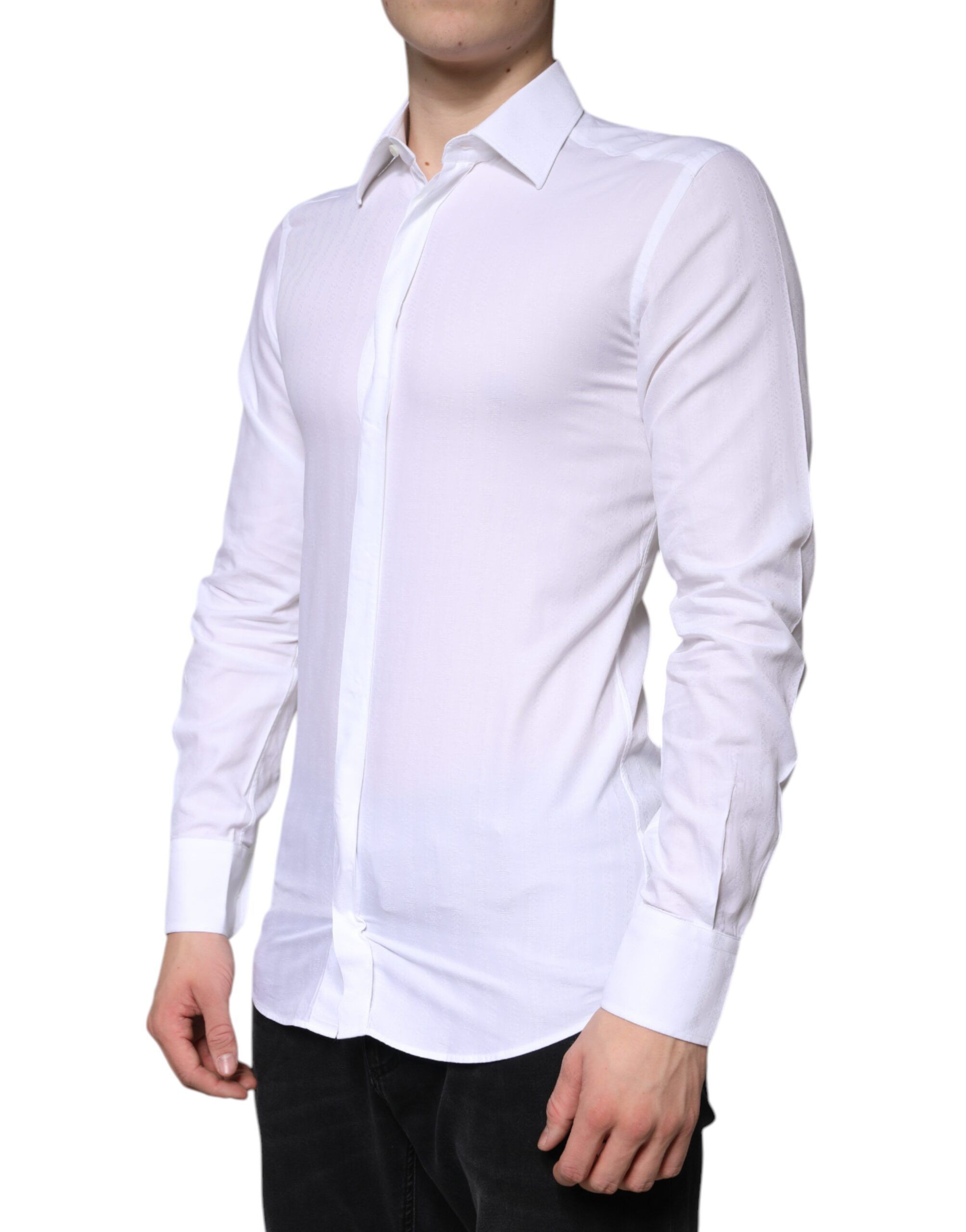 Cotton Formal Men GOLD Dress Men's Shirt (Pre-Owned) - Dolce & Gabbana - Modalova