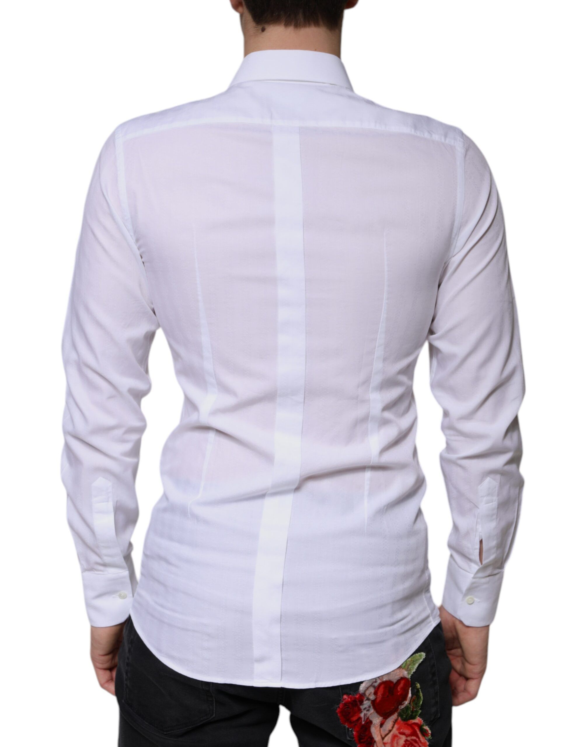 Cotton Formal Men GOLD Dress Men's Shirt (Pre-Owned) - Dolce & Gabbana - Modalova
