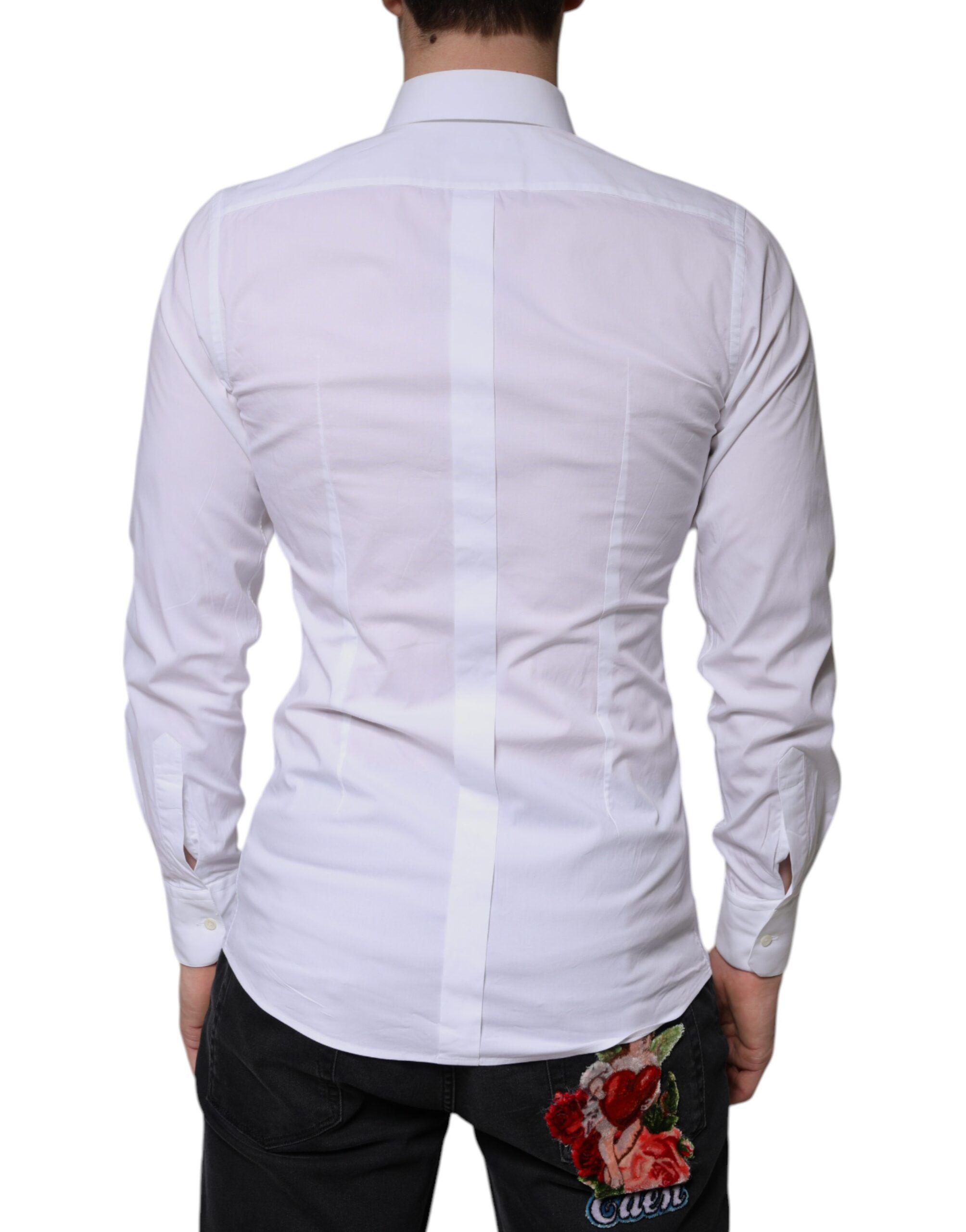 Cotton Formal Men GOLD Dress Men's Shirt (Pre-Owned) - Dolce & Gabbana - Modalova