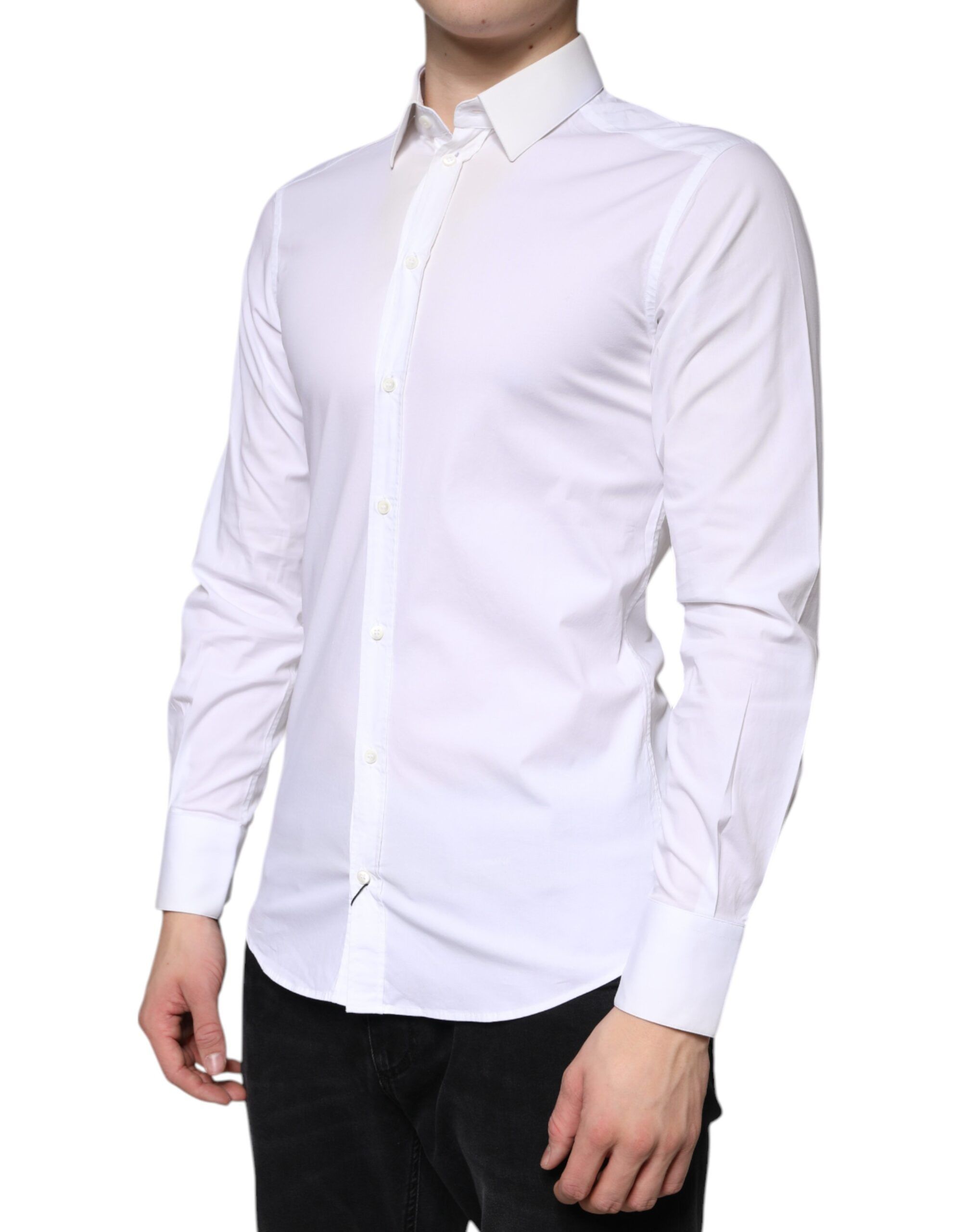 Cotton Formal Men GOLD Dress Men's Shirt (Pre-Owned) - Dolce & Gabbana - Modalova