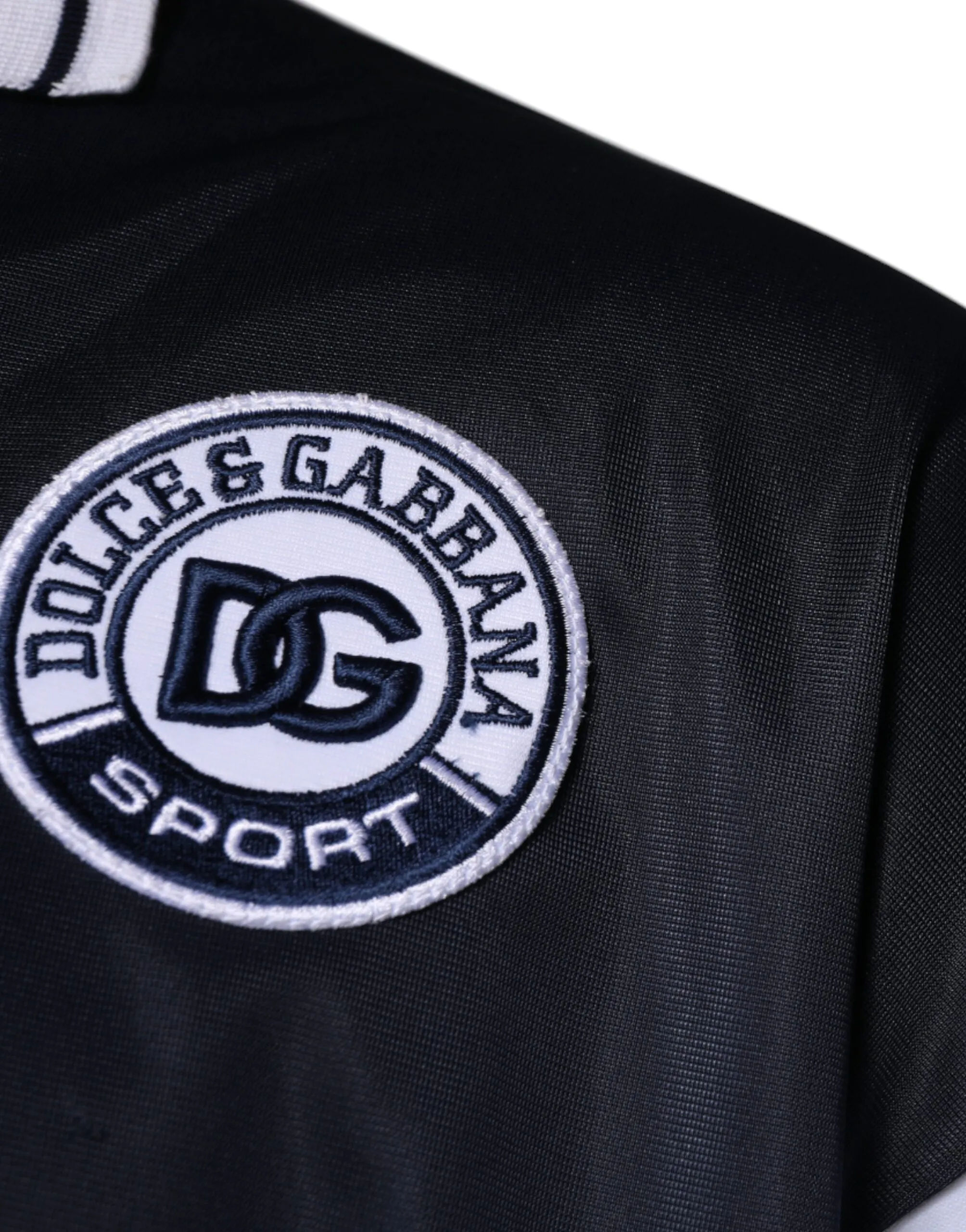 Blue Logo Jersey Collared Pullover Men's Sweater - Dolce & Gabbana - Modalova