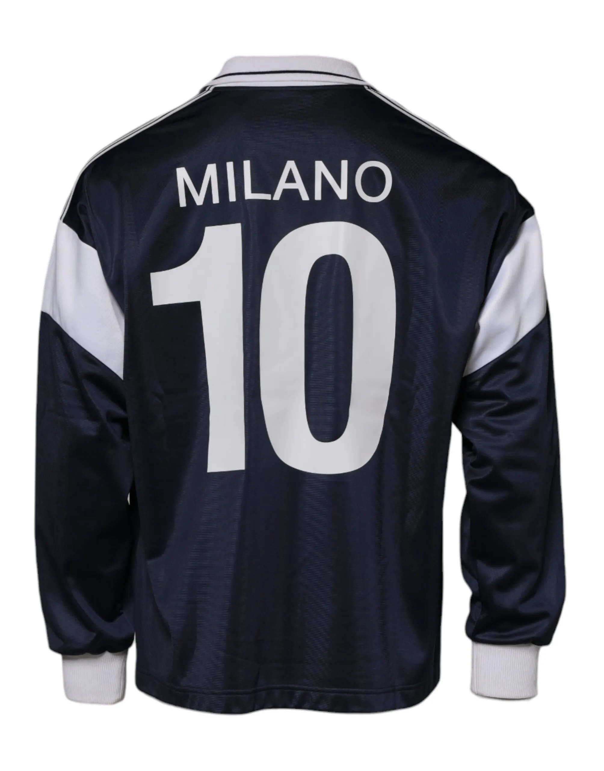 Blue Logo Jersey Collared Pullover Men's Sweater - Dolce & Gabbana - Modalova
