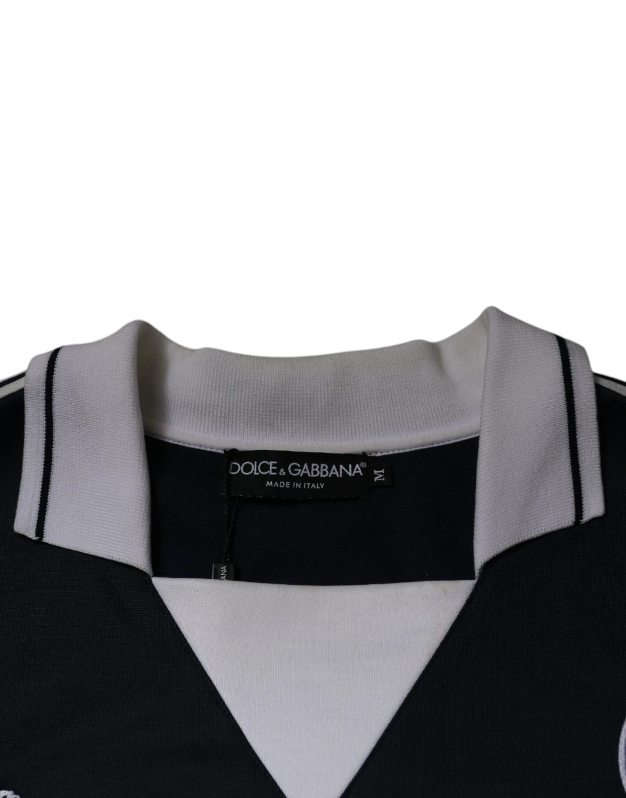 Blue Logo Jersey Collared Pullover Men's Sweater - Dolce & Gabbana - Modalova