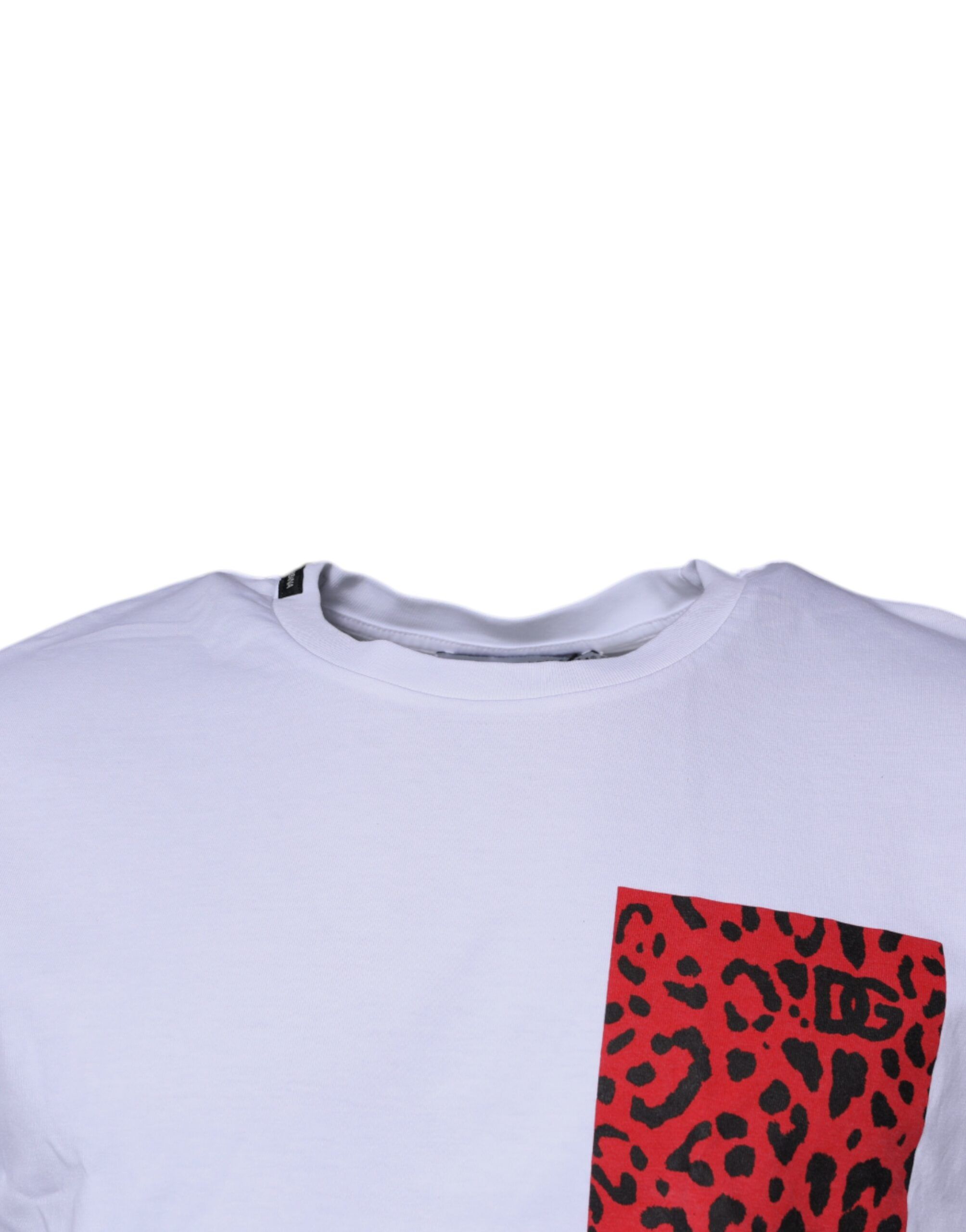 White Red Leopard Cotton Crew Neck Men's T-shirt - Dolce & Gabbana - Modalova