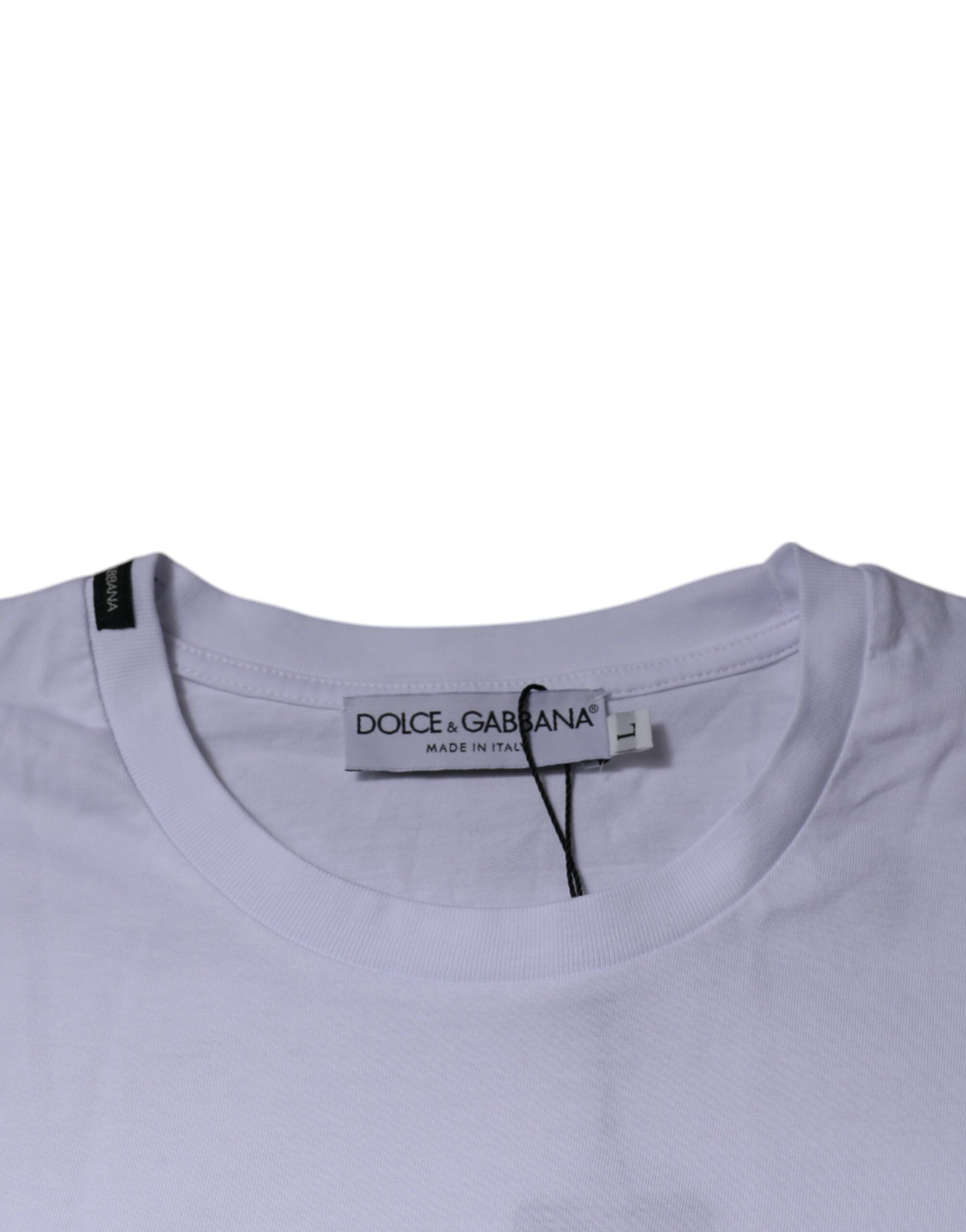 White Red Leopard Cotton Crew Neck Men's T-shirt - Dolce & Gabbana - Modalova