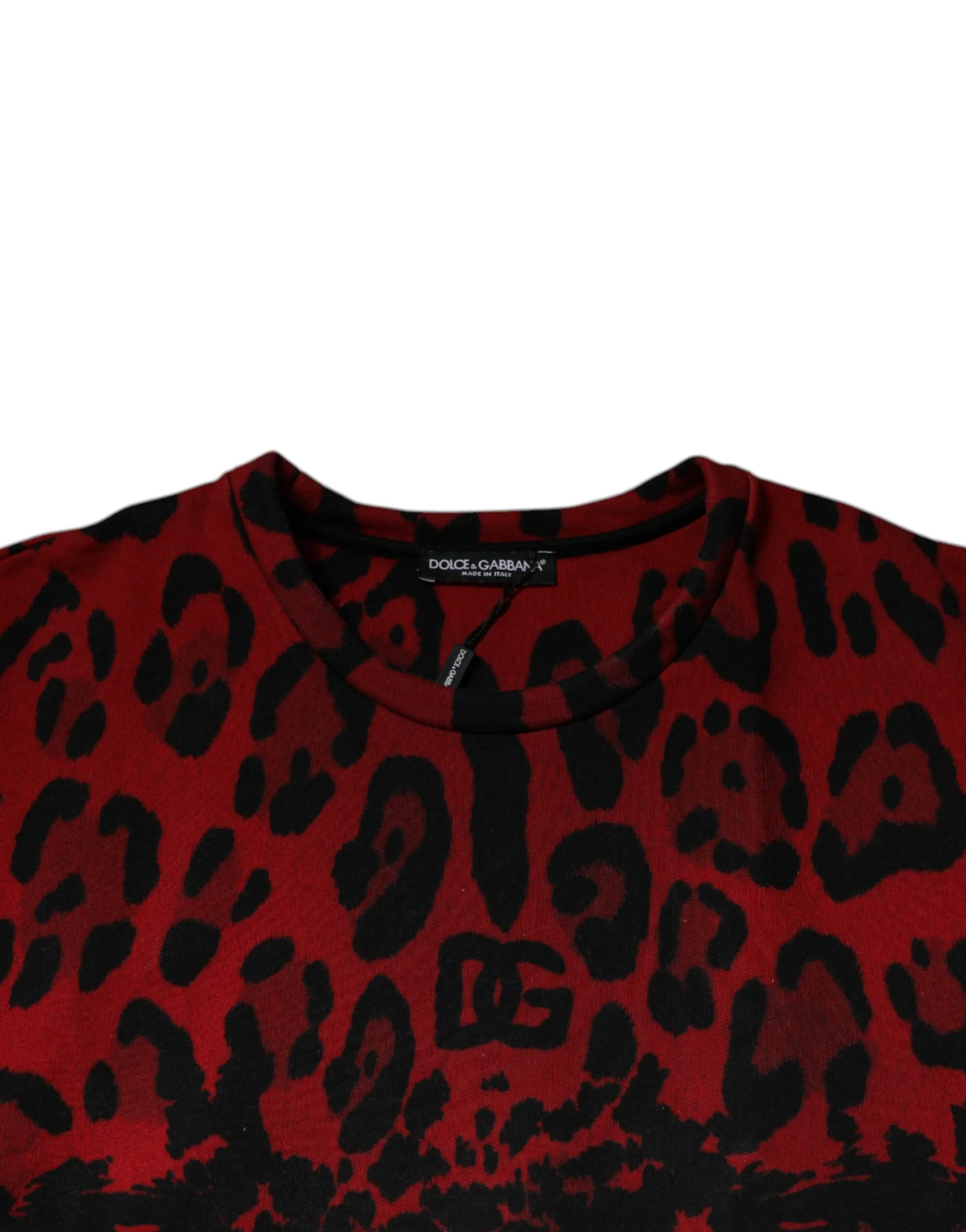 Red Leopard Print Cotton Sleeveless Men's T-shirt - Dolce & Gabbana - Modalova