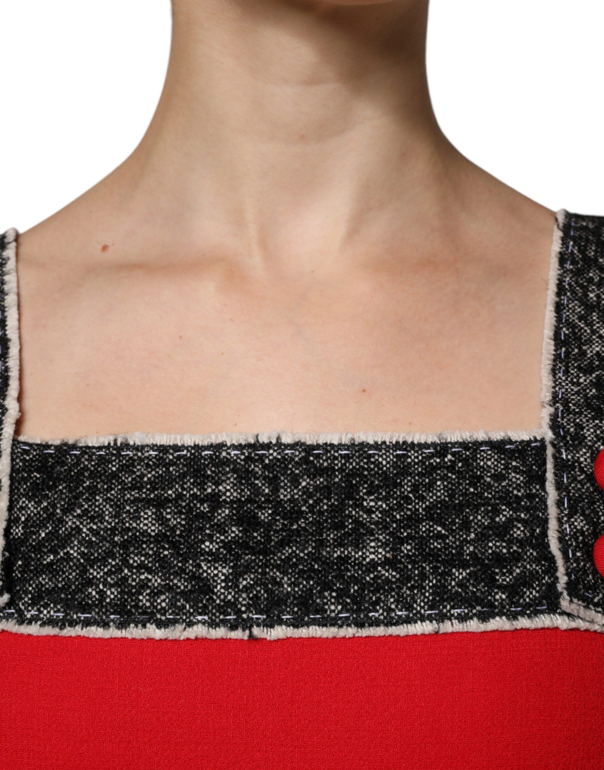 Red Wool Sleeveless A-line Flared Mini Women's Dress - Dolce & Gabbana - Modalova