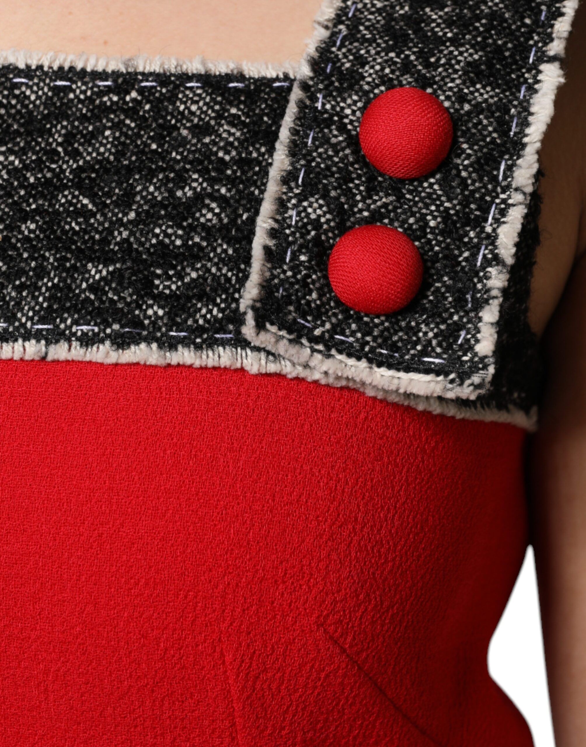 Red Wool Sleeveless A-line Flared Mini Women's Dress - Dolce & Gabbana - Modalova