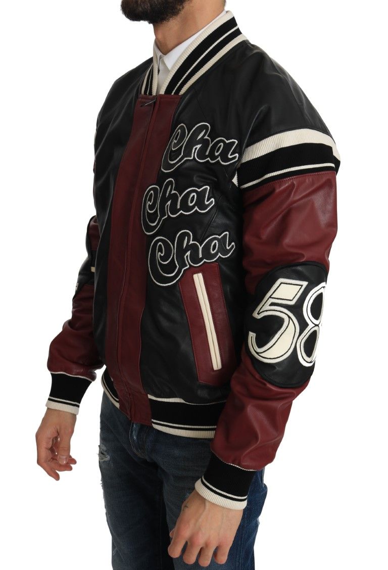 Leather Club Lounge Black Red Men's Jacket - Dolce & Gabbana - Modalova