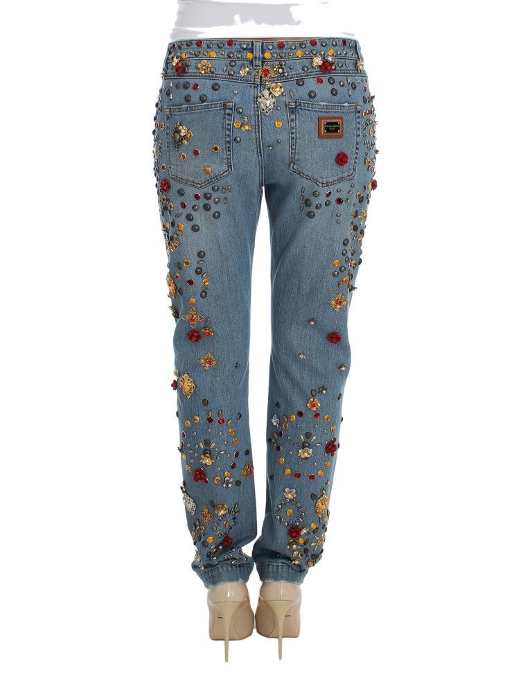 Crystal Roses Heart Embellished Women's Jeans - Dolce & Gabbana - Modalova
