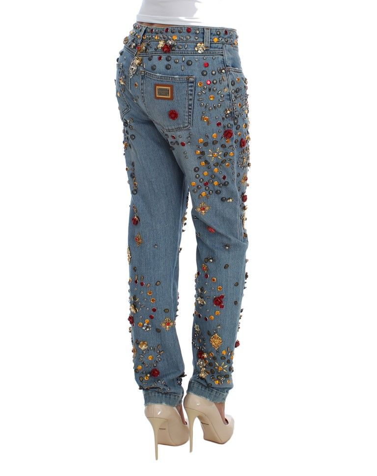 Crystal Roses Heart Embellished Women's Jeans - Dolce & Gabbana - Modalova