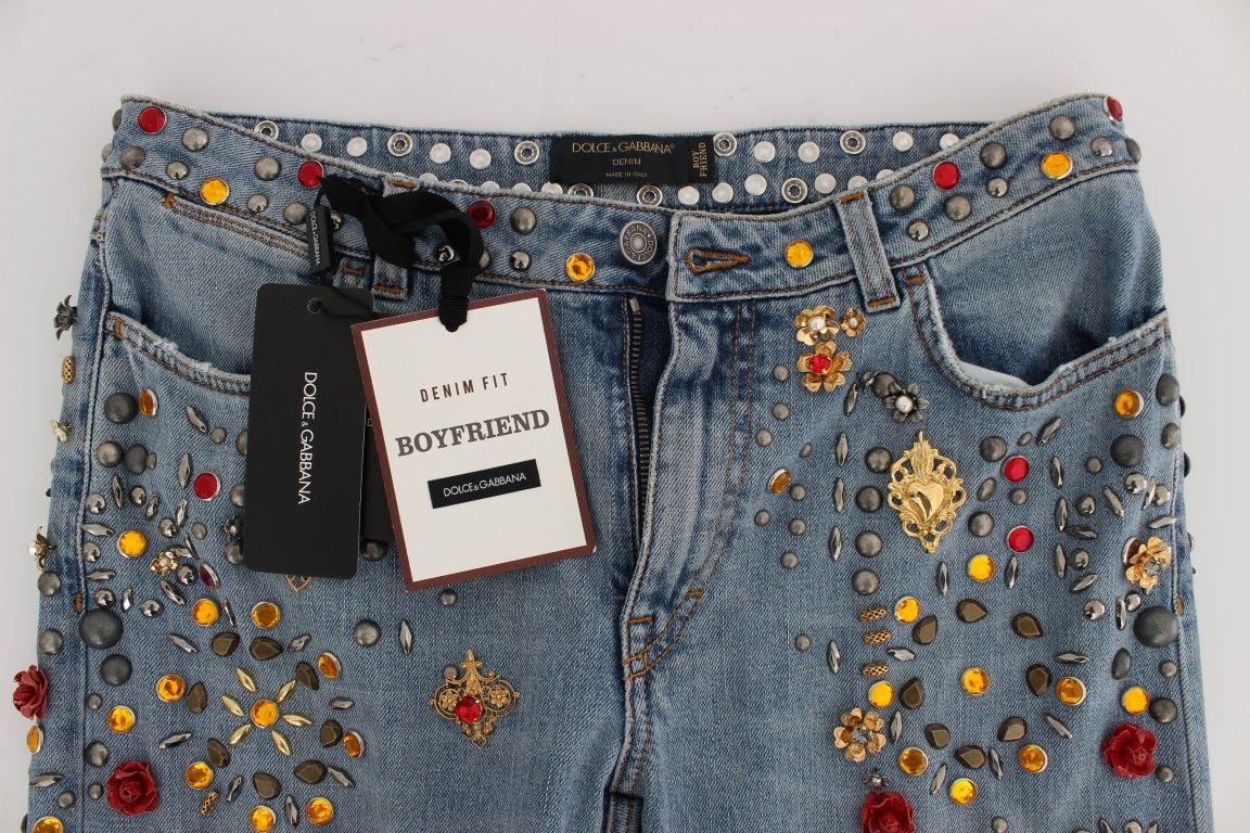 Crystal Roses Heart Embellished Women's Jeans - Dolce & Gabbana - Modalova