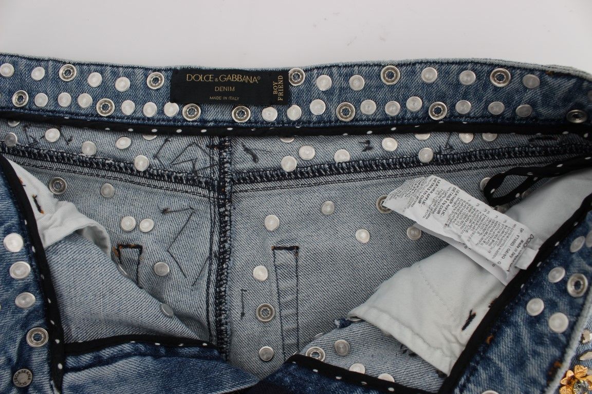Crystal Roses Heart Embellished Women's Jeans - Dolce & Gabbana - Modalova