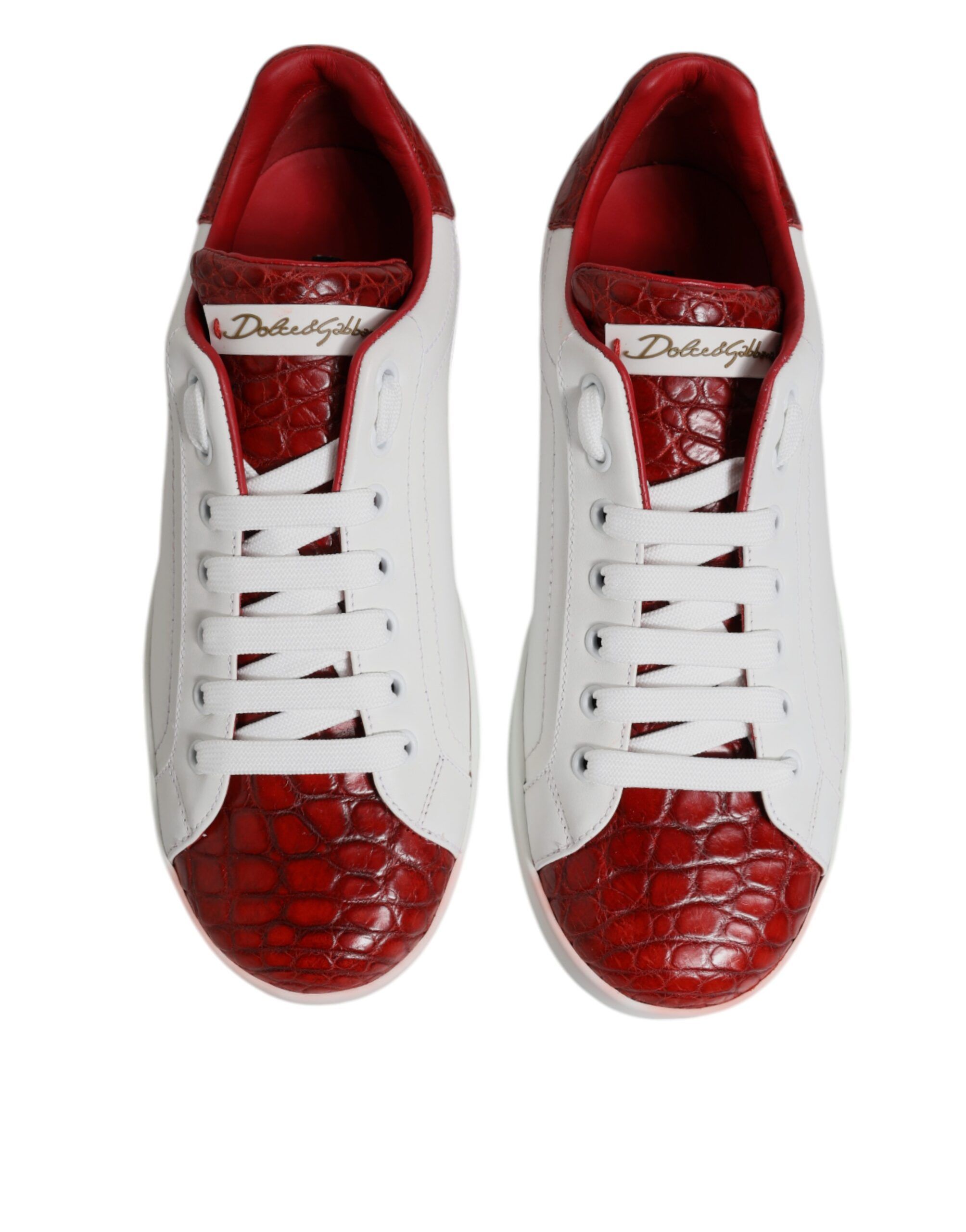 White Red Leather Portofino Men Sneaker Men's Shoes (Pre-Owned) - Dolce & Gabbana - Modalova