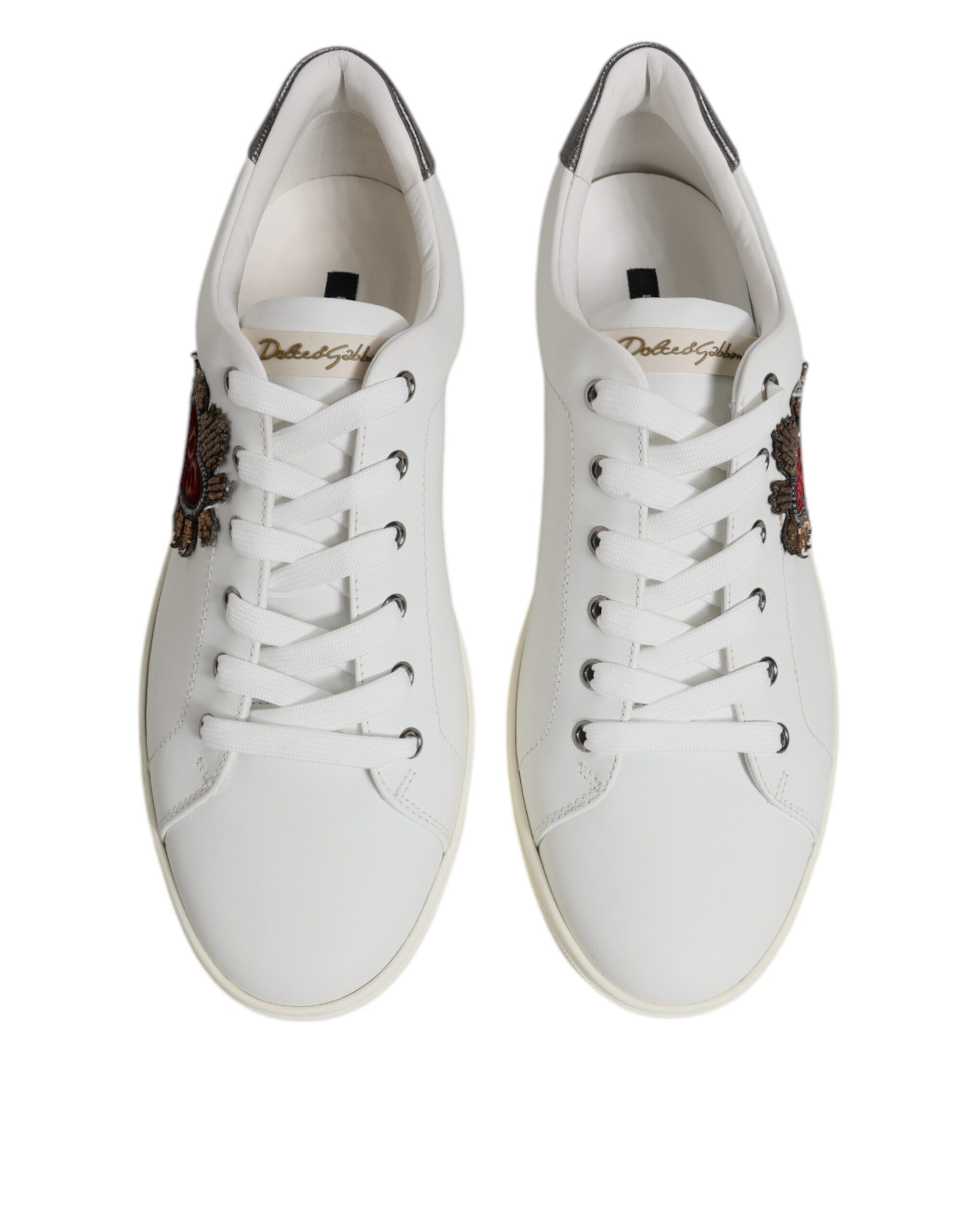 Leather Heart Embellished Sneakers Men's Shoes (Pre-Owned) - Dolce & Gabbana - Modalova