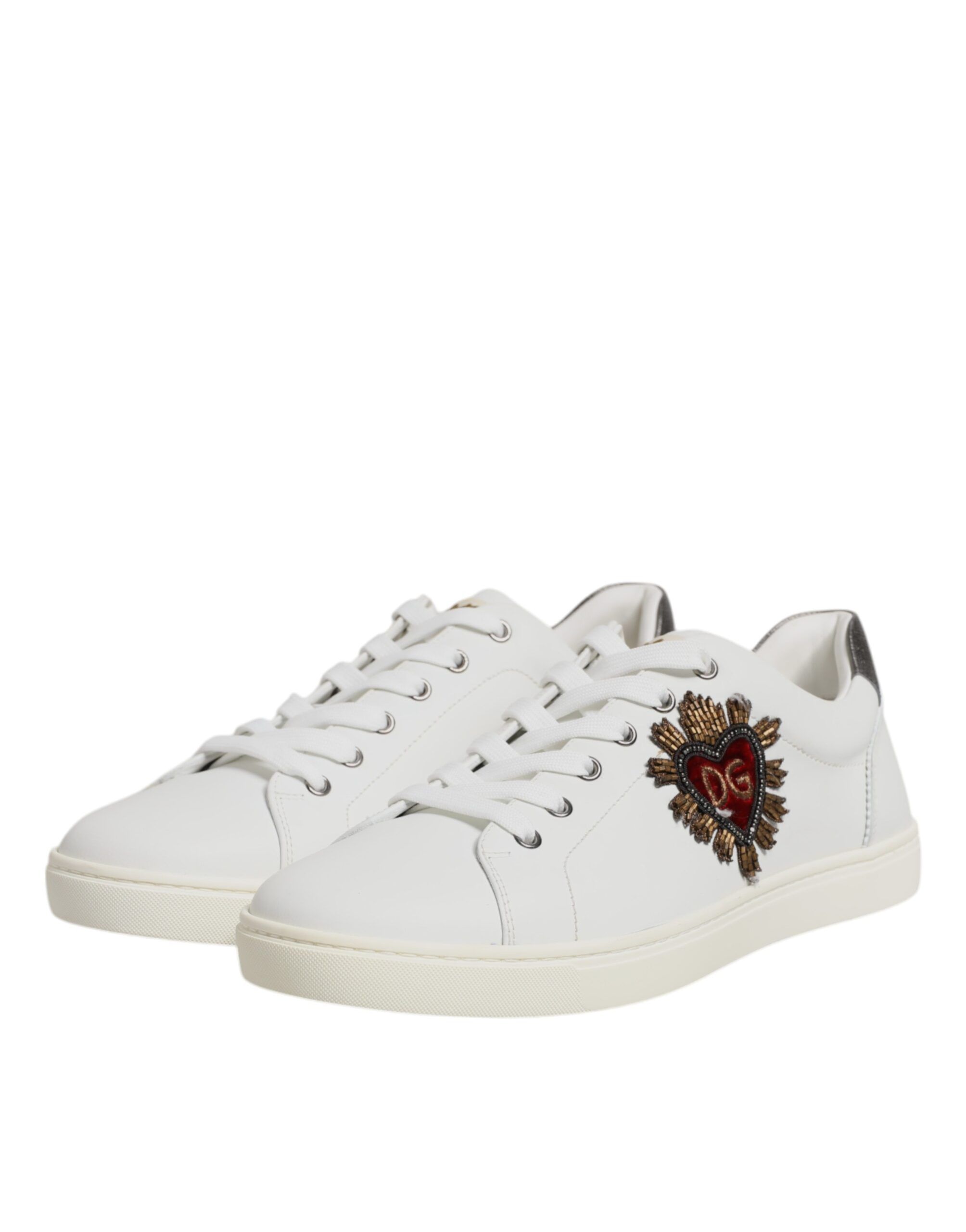 Leather Heart Embellished Sneakers Men's Shoes (Pre-Owned) - Dolce & Gabbana - Modalova