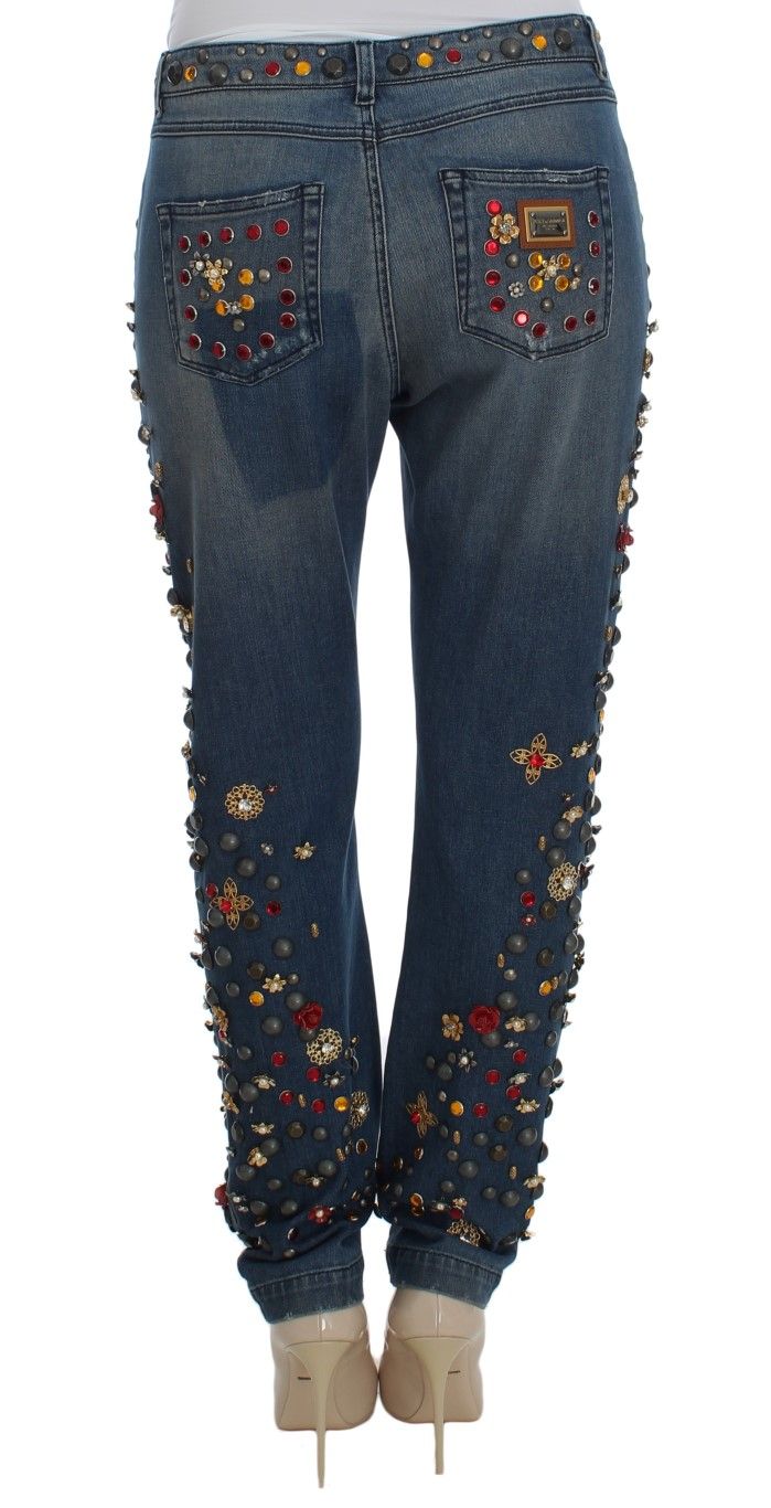 Crystal Roses Heart Embellished Women's Jeans - Dolce & Gabbana - Modalova
