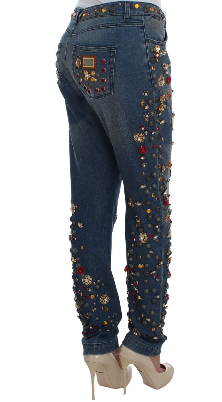 Crystal Roses Heart Embellished Women's Jeans - Dolce & Gabbana - Modalova