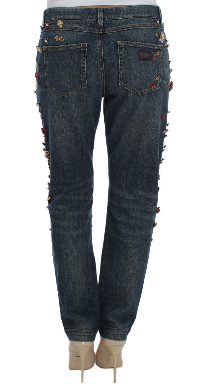 Crystal Roses Heart Embellished Women's Jeans - Dolce & Gabbana - Modalova