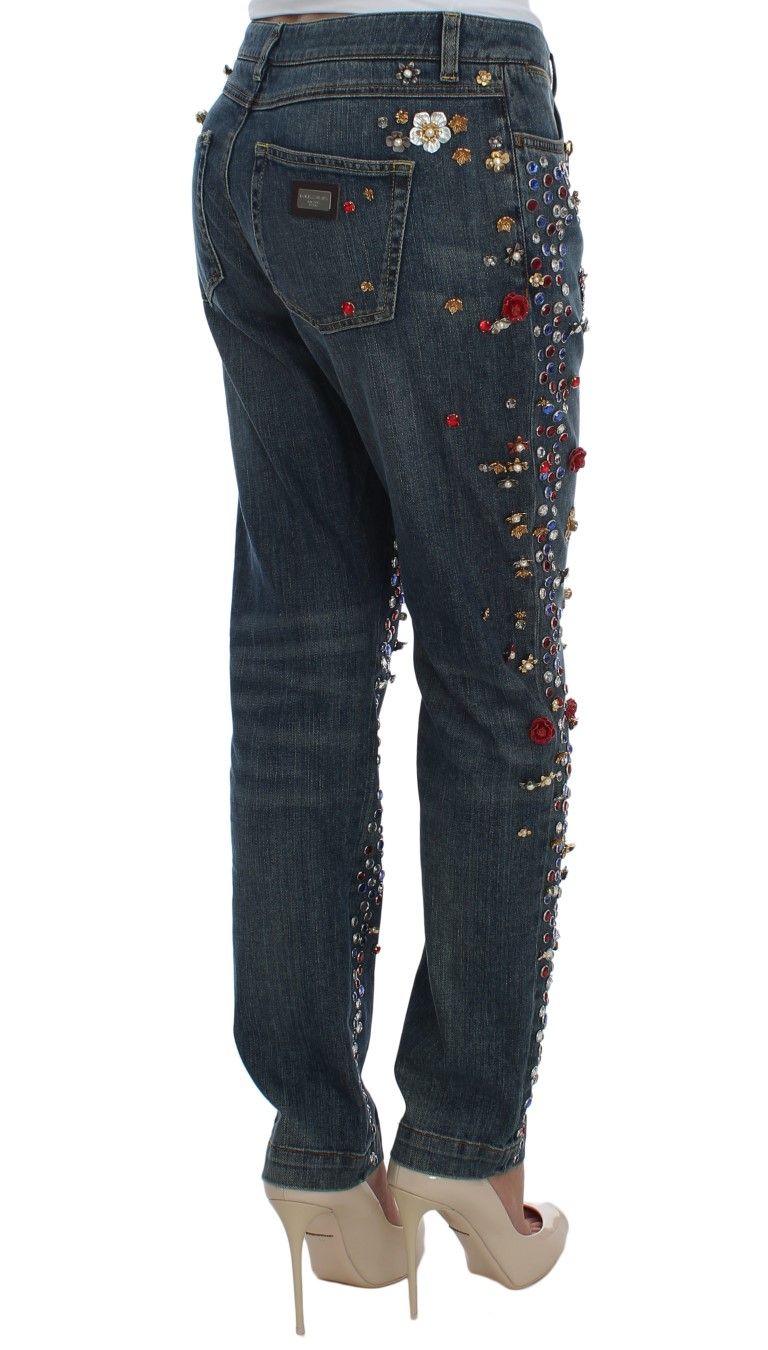 Crystal Roses Heart Embellished Women's Jeans - Dolce & Gabbana - Modalova