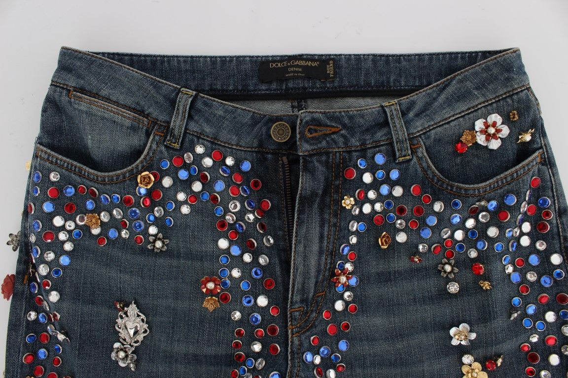 Crystal Roses Heart Embellished Women's Jeans - Dolce & Gabbana - Modalova