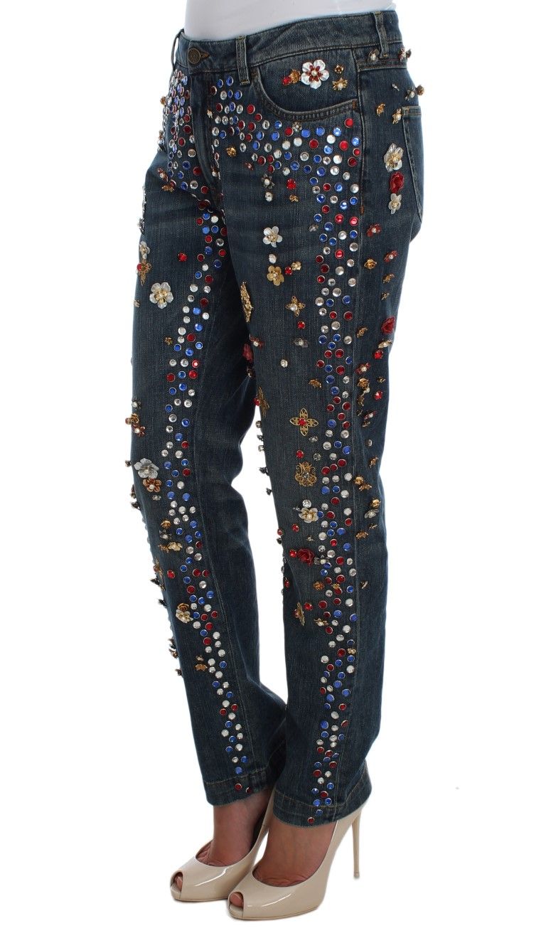 Crystal Roses Heart Embellished Women's Jeans - Dolce & Gabbana - Modalova