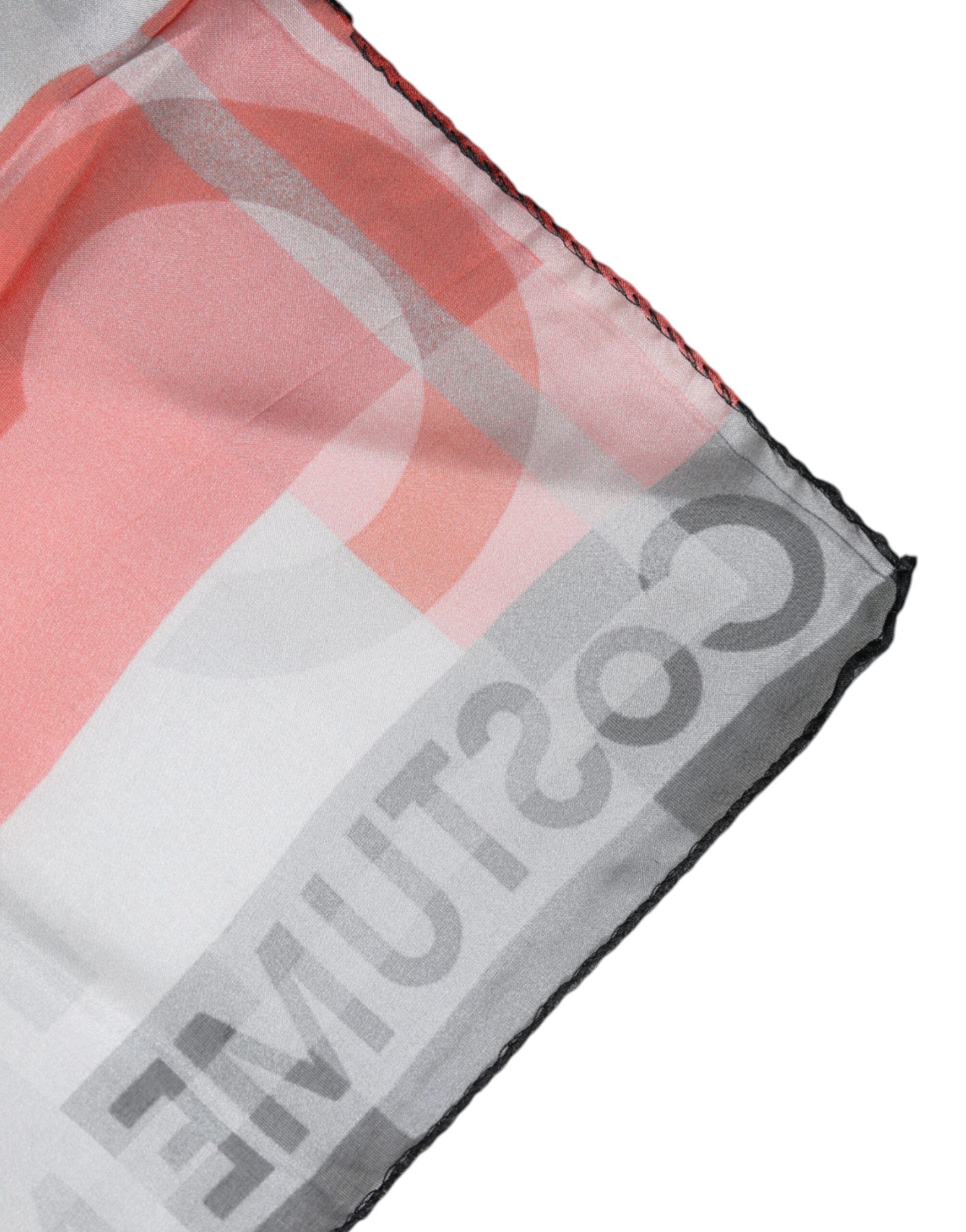 Gray Red Silk Square Neck Wrap Women's Scarf - Costume National - Modalova