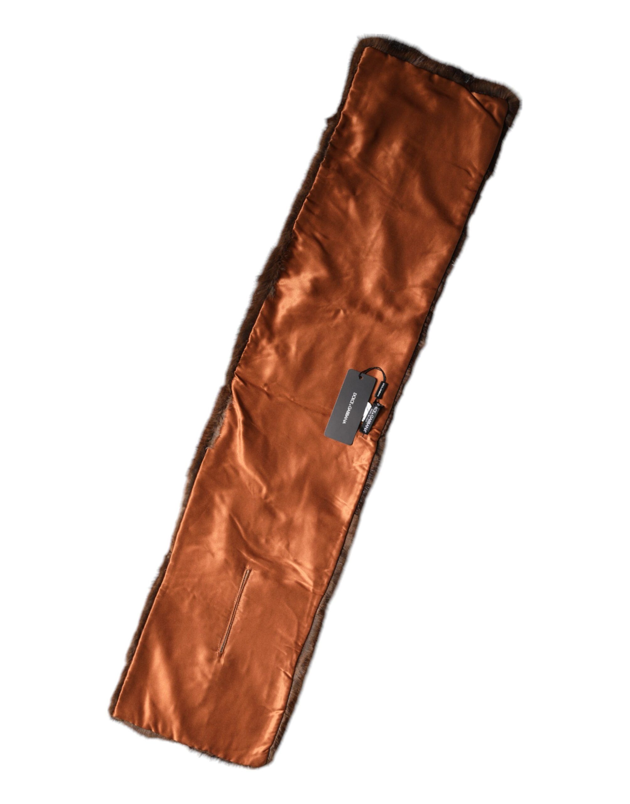 Black Brown Stripe Fur Shawl Wrap Women's Scarf - Dolce & Gabbana - Modalova