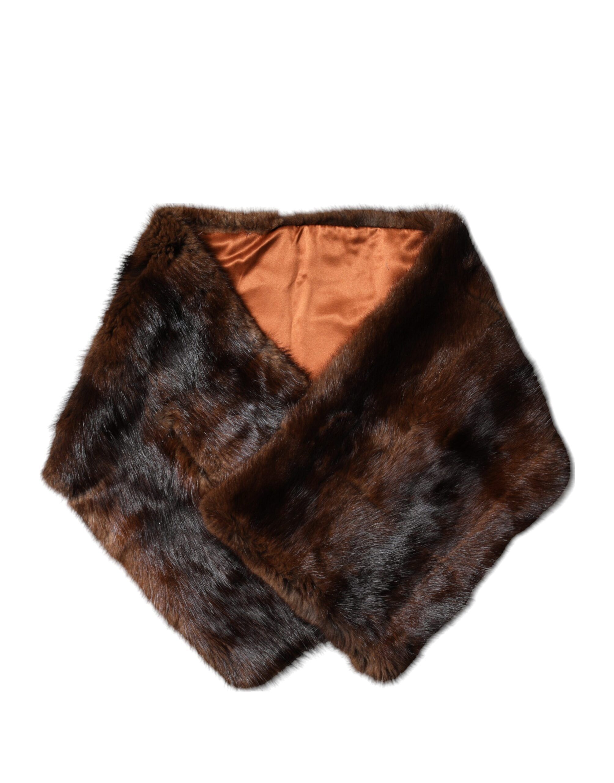 Black Brown Stripe Fur Shawl Wrap Women's Scarf - Dolce & Gabbana - Modalova