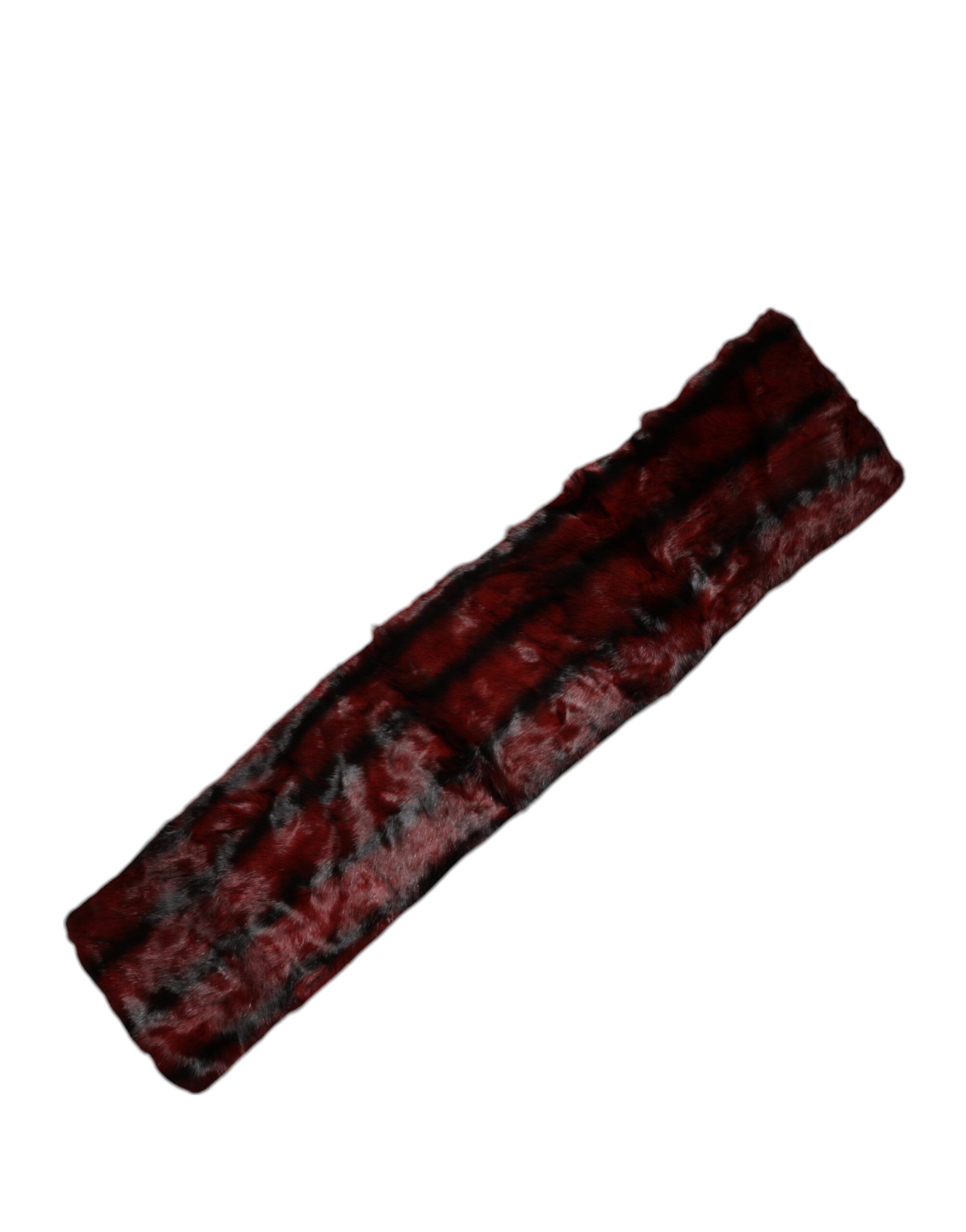 Black Red Stripe Fur Shawl Neck Wrap Women's Scarf - Dolce & Gabbana - Modalova