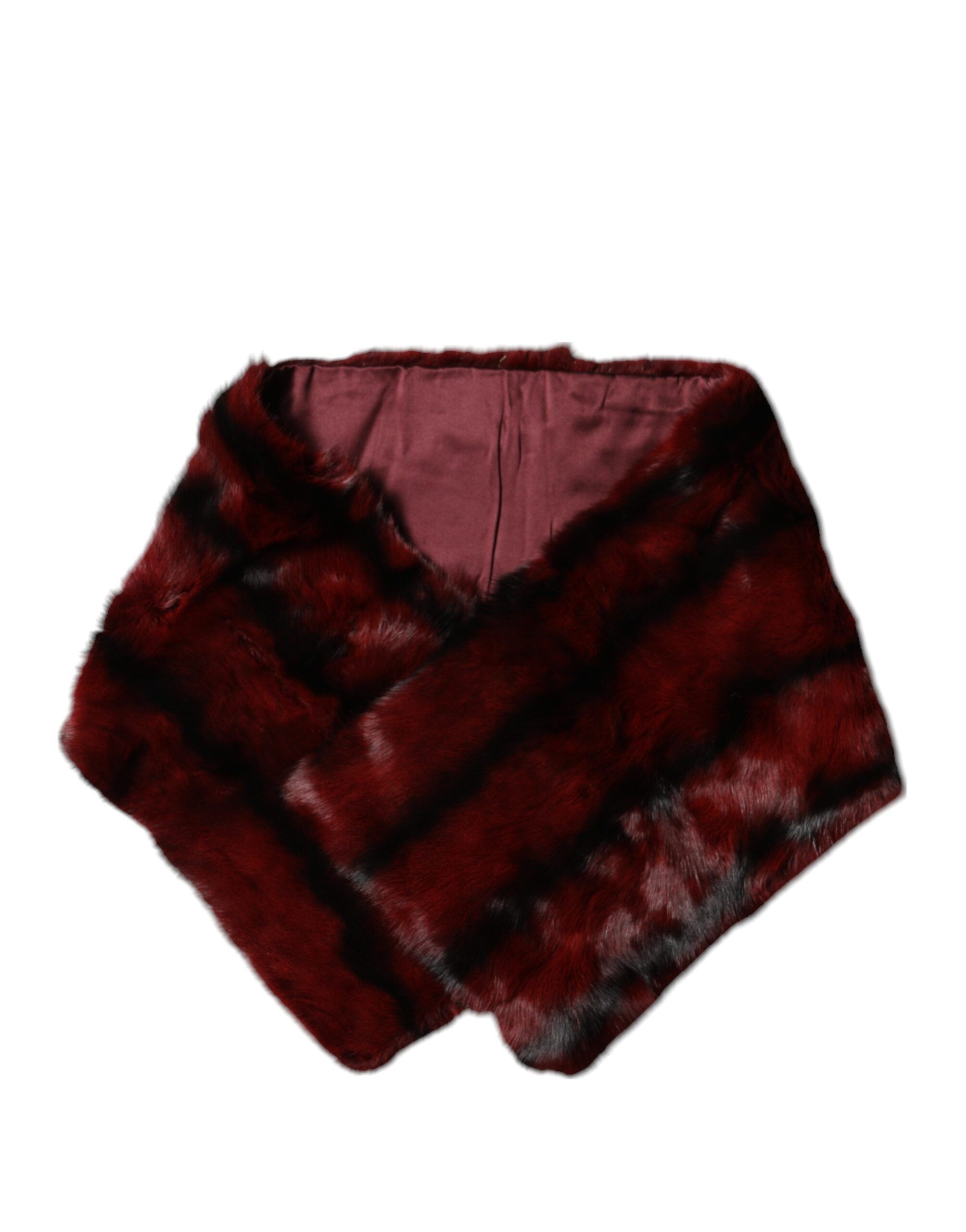 Black Red Stripe Fur Shawl Neck Wrap Women's Scarf - Dolce & Gabbana - Modalova