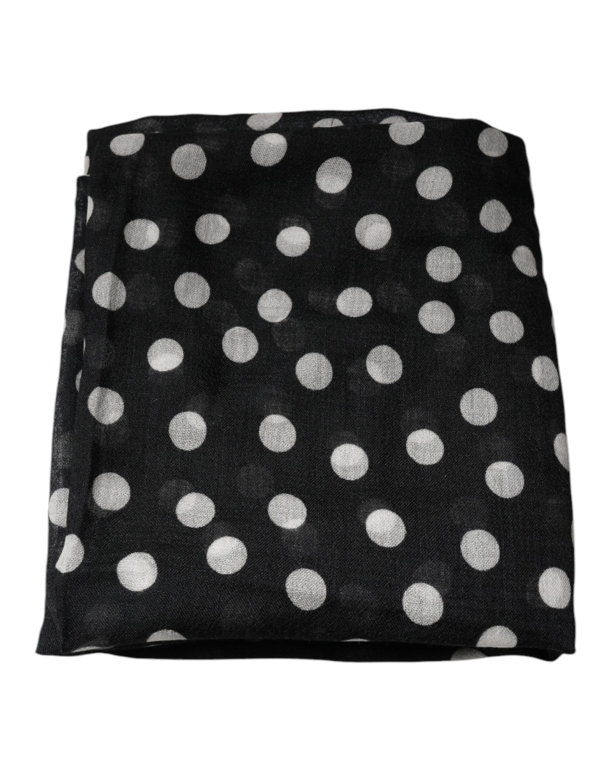 Black White Polka Dots Fringes Wrap Women's Scarf (Pre-Owned) - Dolce & Gabbana - Modalova