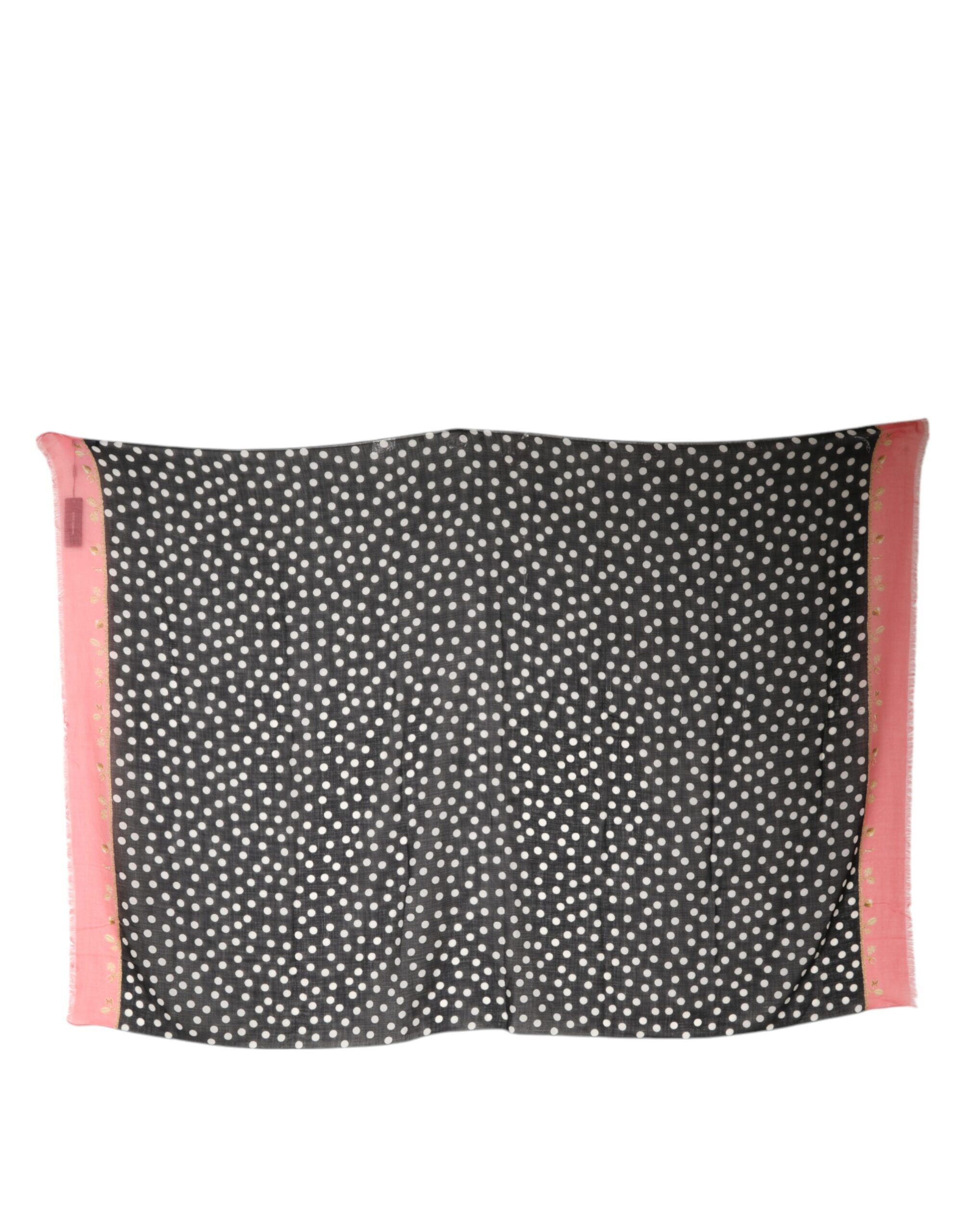 Black White Polka Dots Fringes Wrap Women's Scarf (Pre-Owned) - Dolce & Gabbana - Modalova