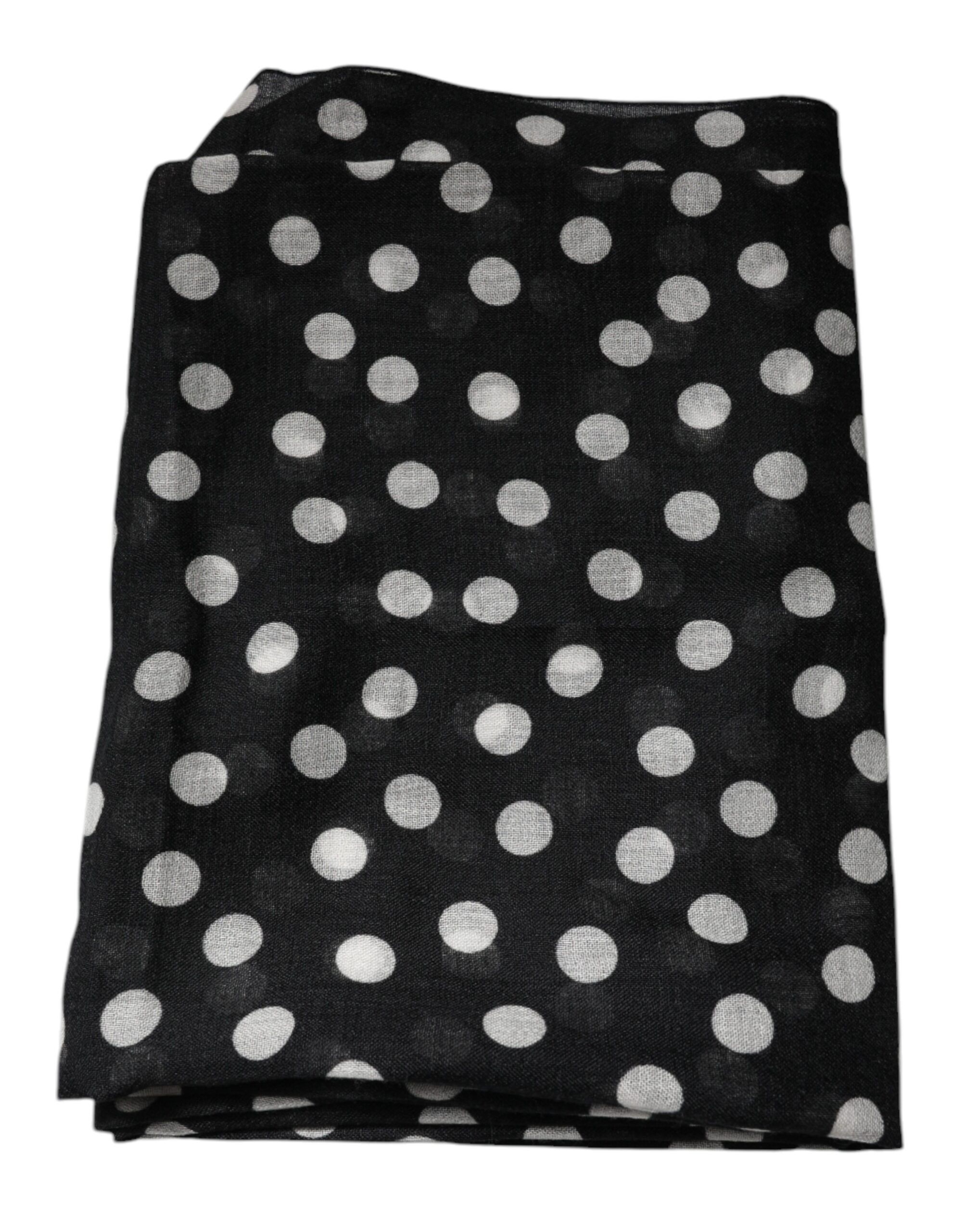 Black White Polka Dots Fringes Wrap Women's Scarf (Pre-Owned) - Dolce & Gabbana - Modalova