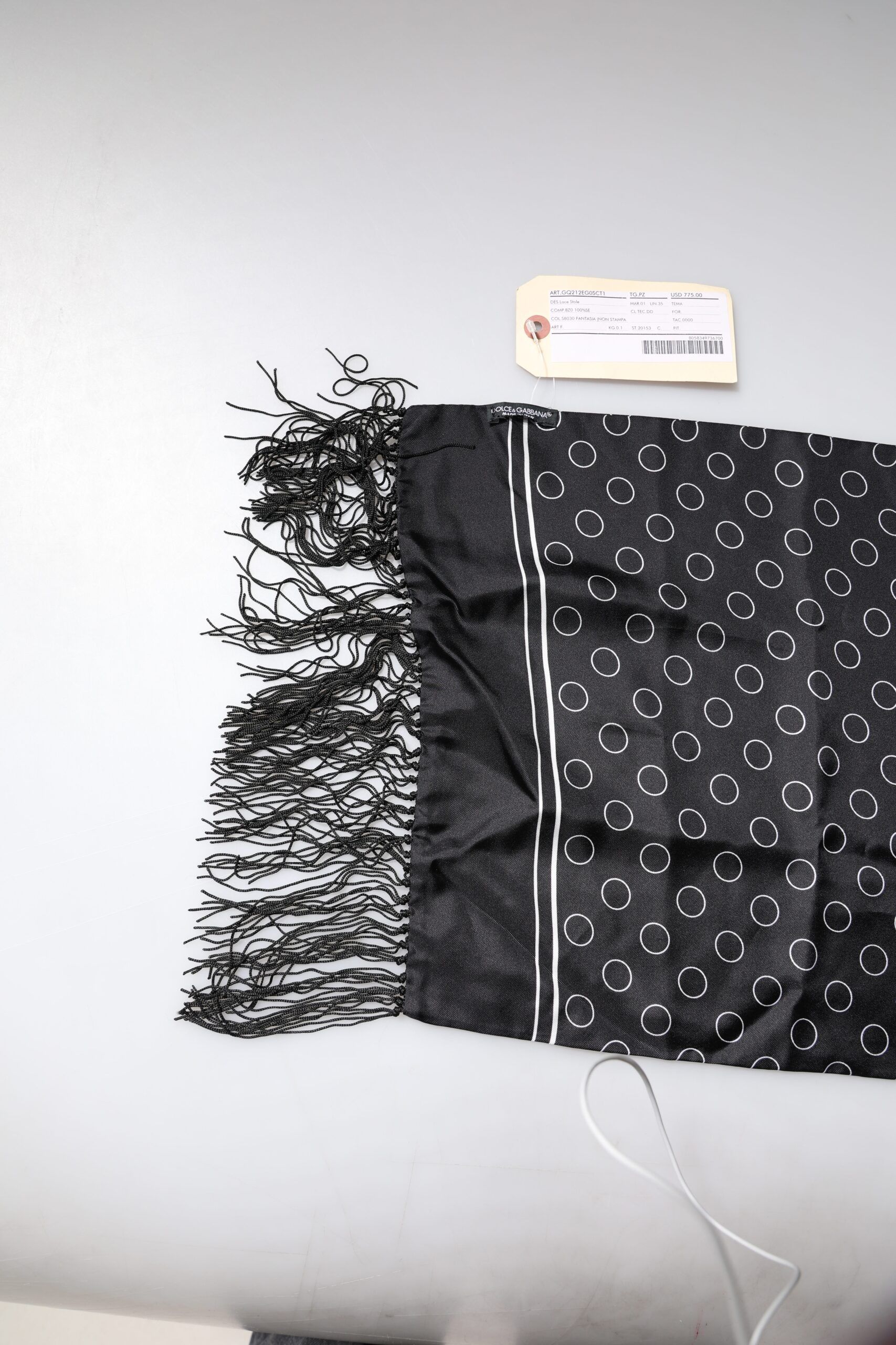 Circles Silk Fringes Shawl Wrap Men's Scarf (Pre-Owned) - Dolce & Gabbana - Modalova