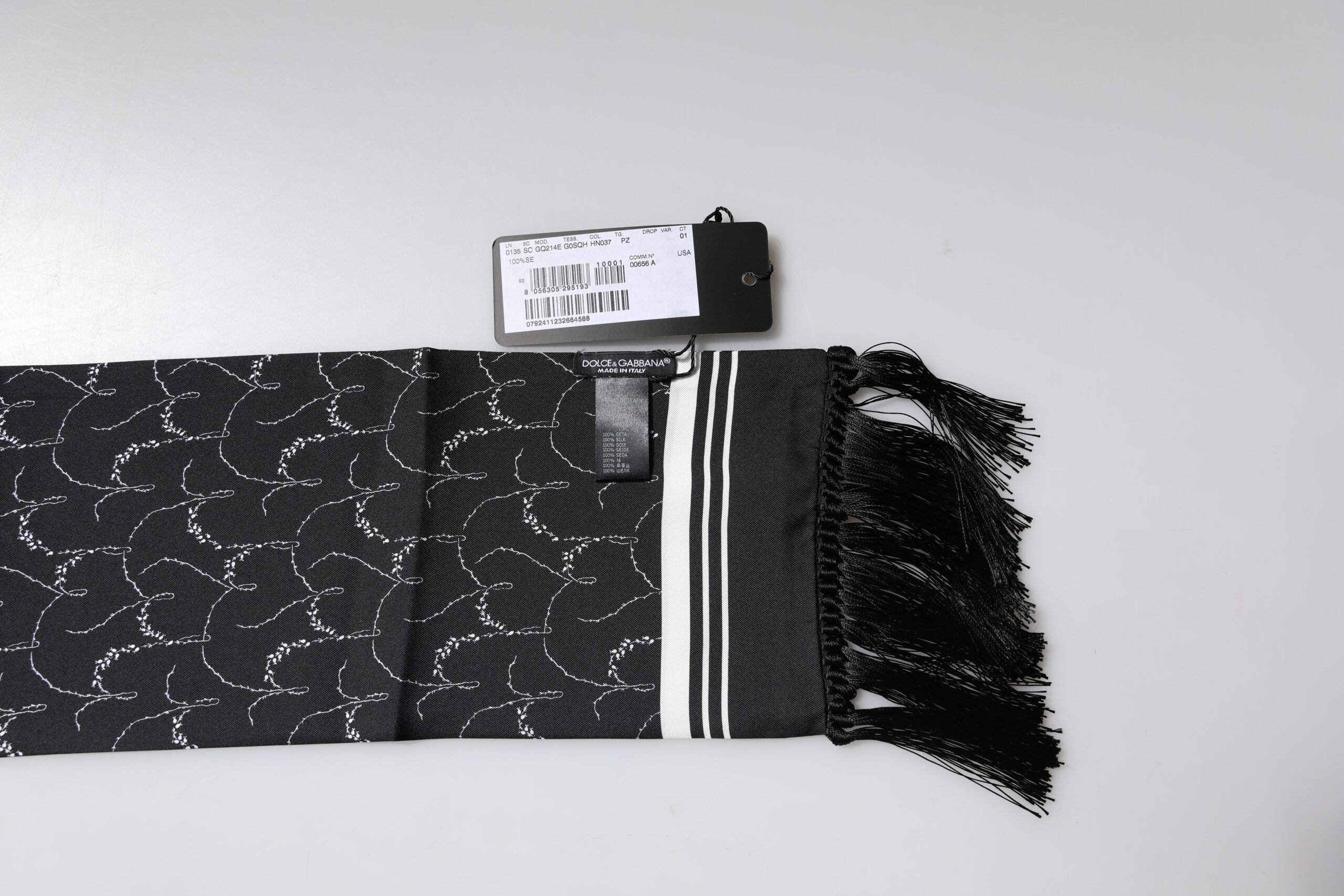 Patterned Skinny Fringes Shawl Men's Scarf - Dolce & Gabbana - Modalova