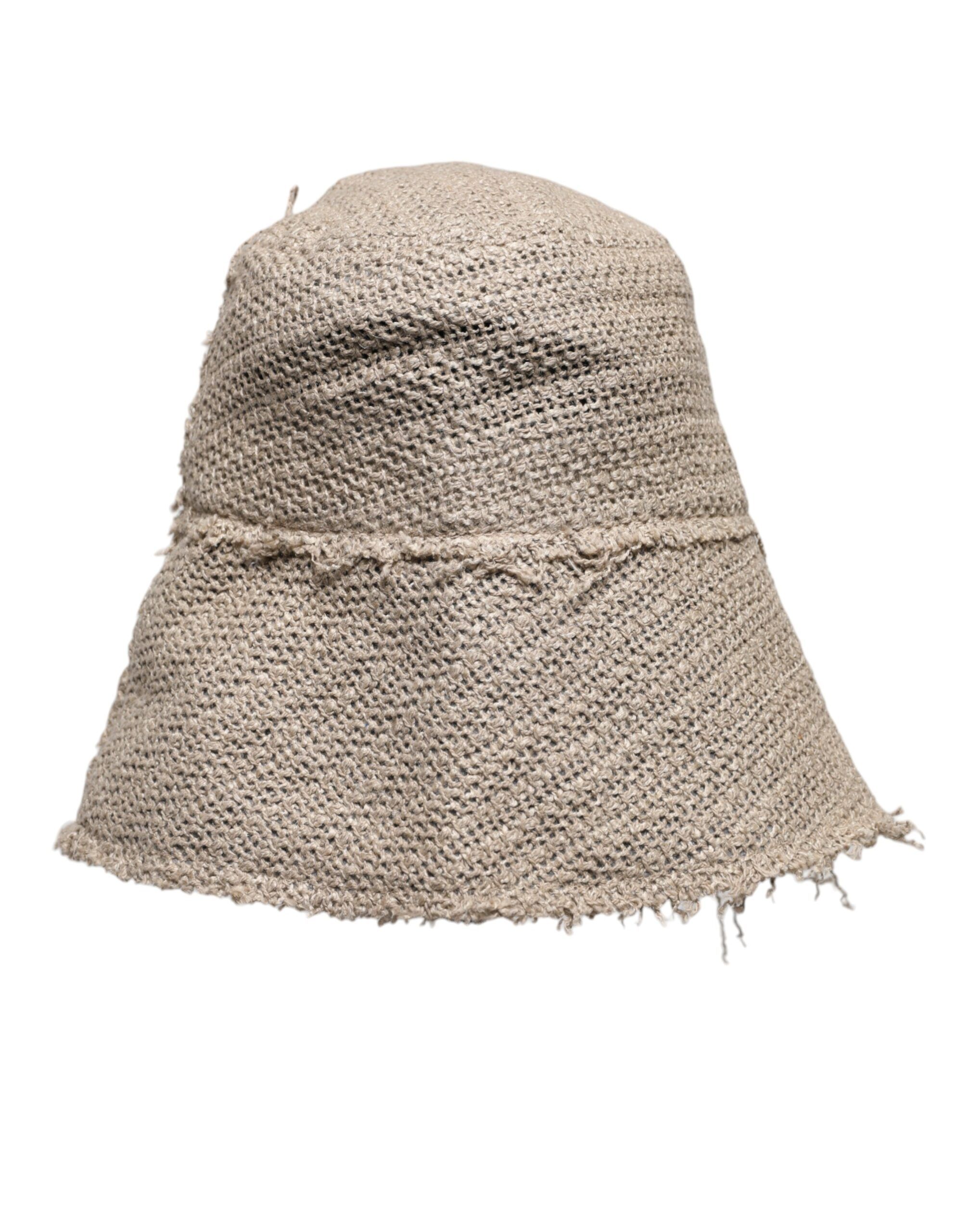 Linen Wide Brim Bucket Men's Hat - Dolce & Gabbana - Modalova