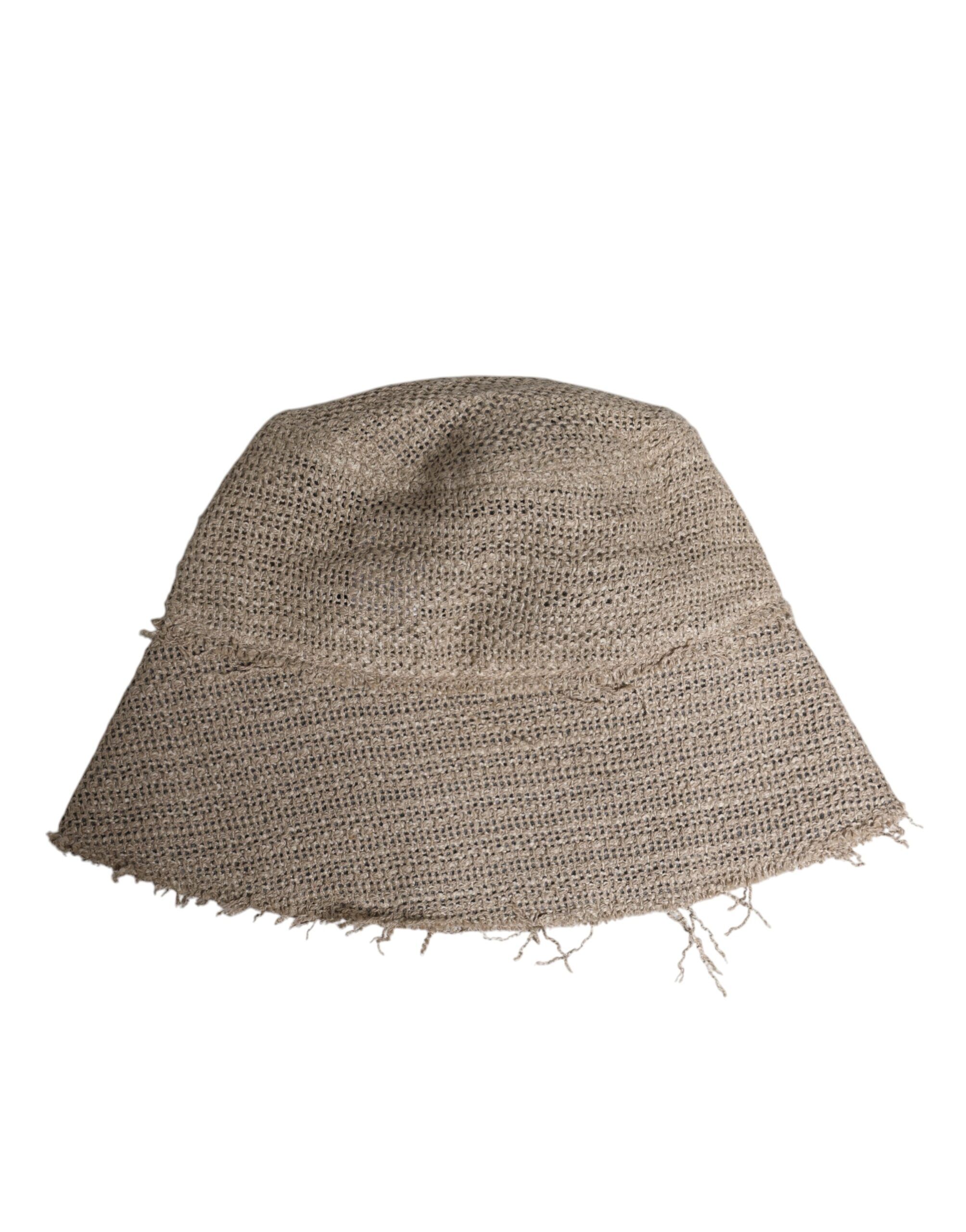 Linen Wide Brim Bucket Men's Hat - Dolce & Gabbana - Modalova