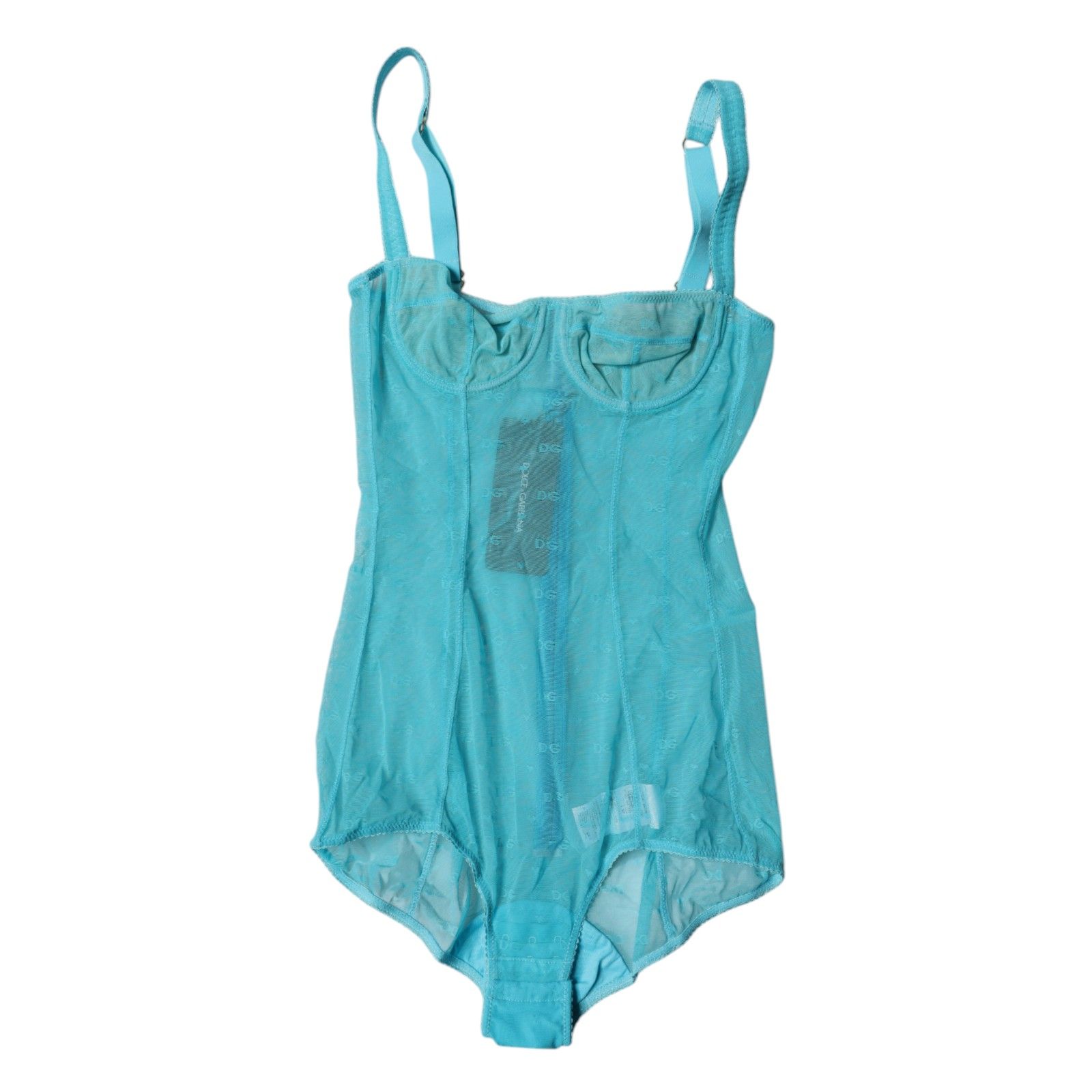 Blue Tulle Balconette Bra Bodysuit Women's Underwear - Dolce & Gabbana - Modalova