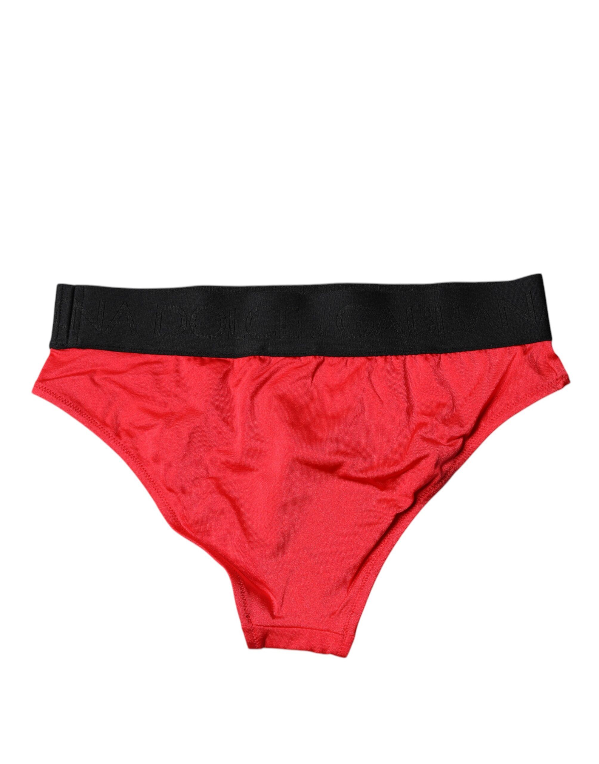Red Nylon Stretch Mid Waist Panty Women's Underwear - Dolce & Gabbana - Modalova