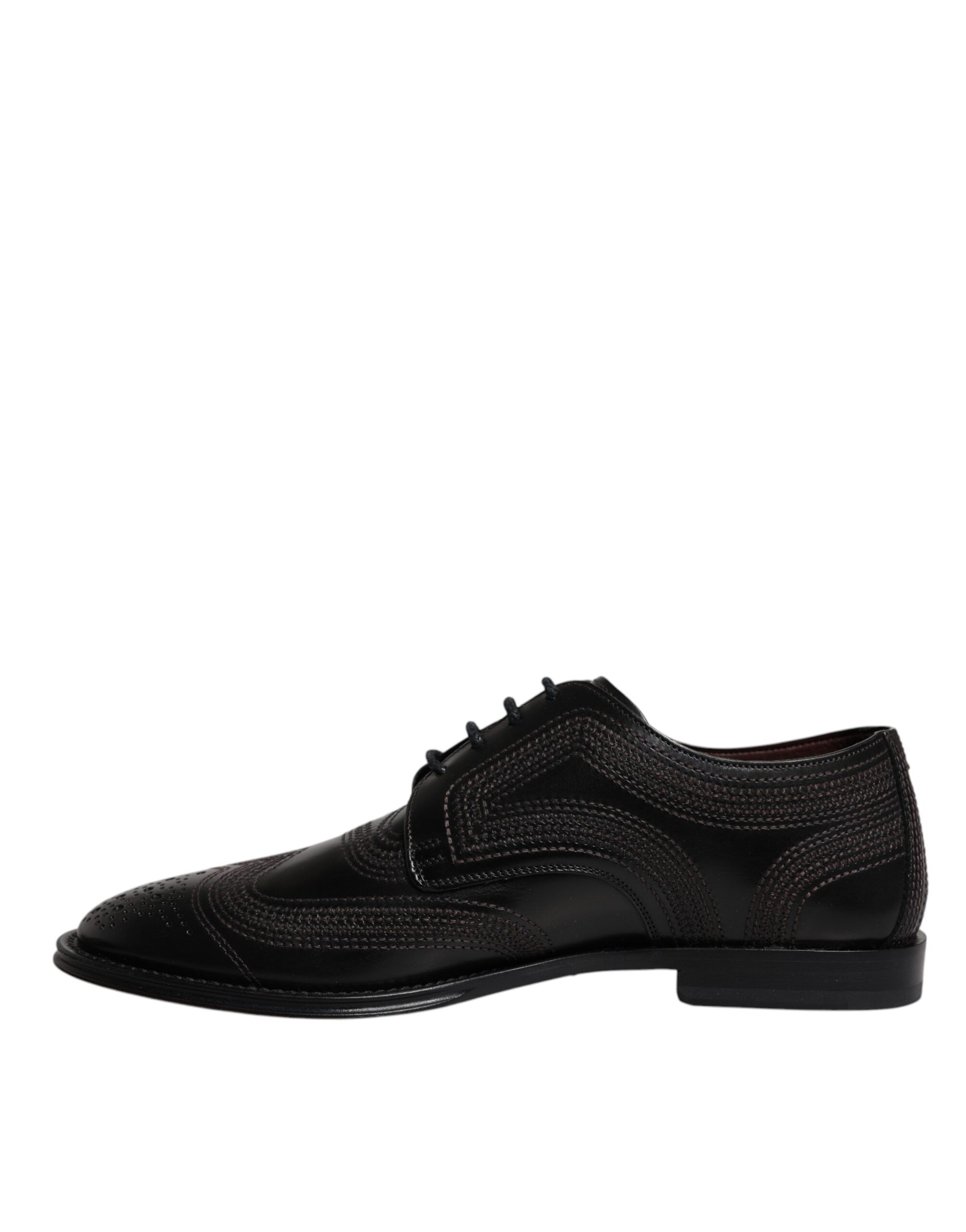 Embroidered Classic Leather Derby Dress Men's Shoes - Dolce & Gabbana - Modalova