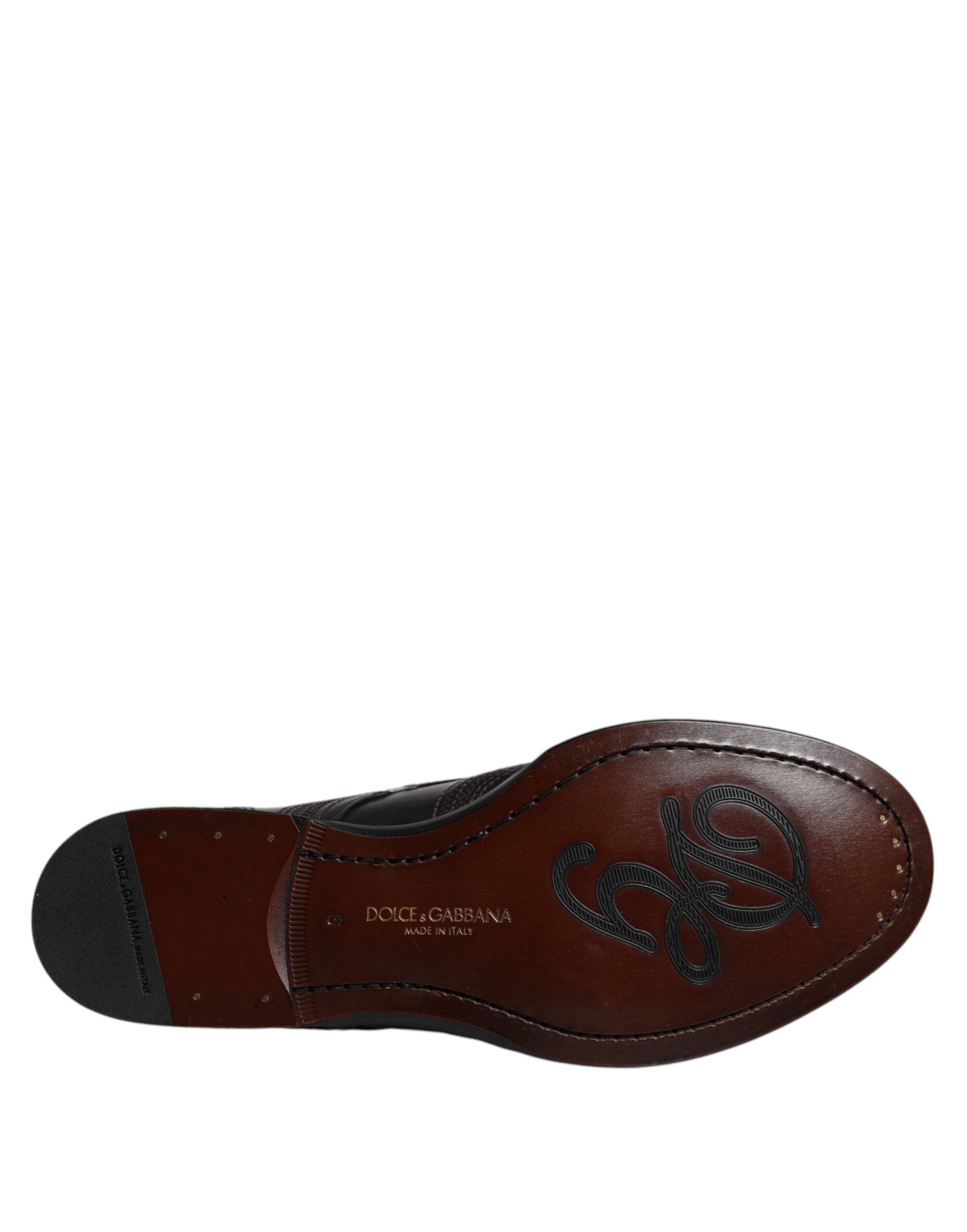 Embroidered Classic Leather Derby Dress Men's Shoes - Dolce & Gabbana - Modalova