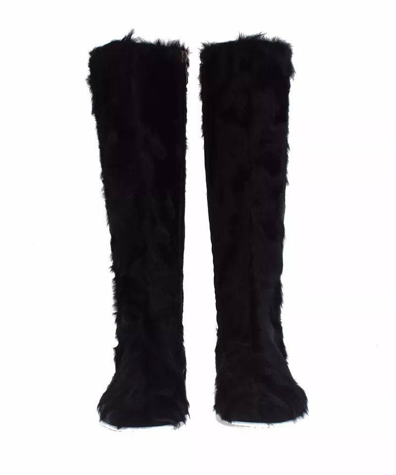 Xiangao Lamb Fur Leather Boots Women's Shoes - Dolce & Gabbana - Modalova