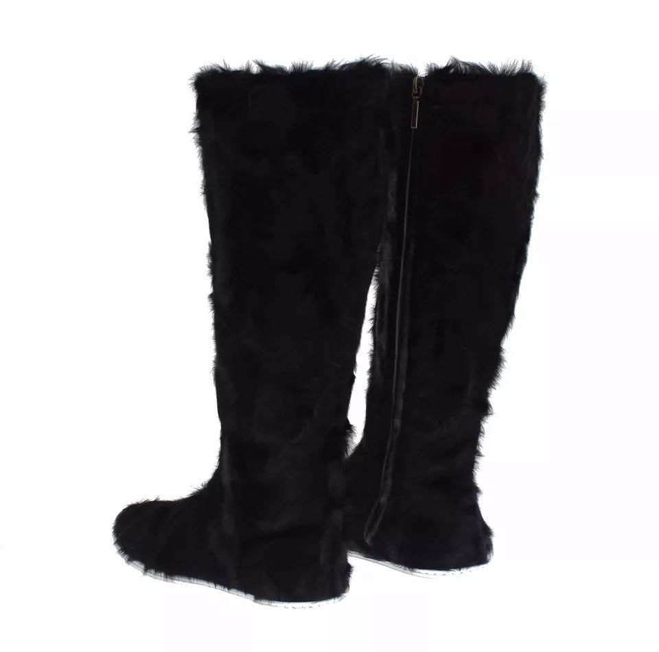 Xiangao Lamb Fur Leather Boots Women's Shoes - Dolce & Gabbana - Modalova