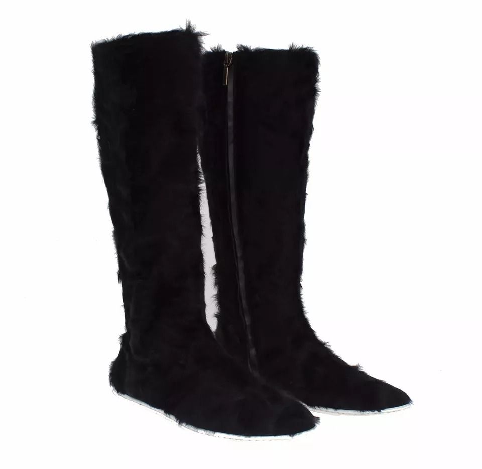 Xiangao Lamb Fur Leather Boots Women's Shoes - Dolce & Gabbana - Modalova