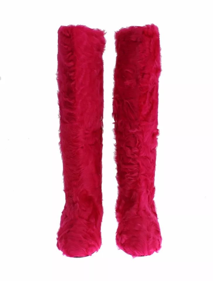 Lamb Fur Leather Flat Boots Women's Shoes - Dolce & Gabbana - Modalova