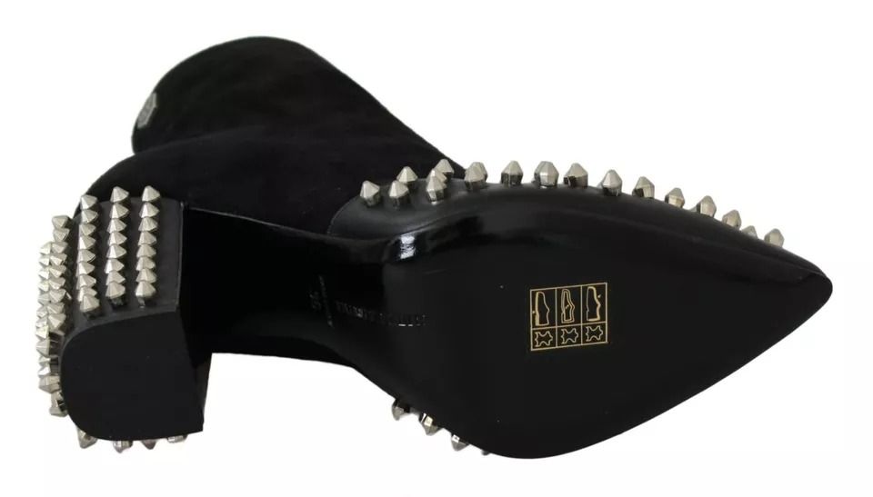 Suede Studded Heels Ankle Boots Women's Shoes - Philipp Plein - Modalova